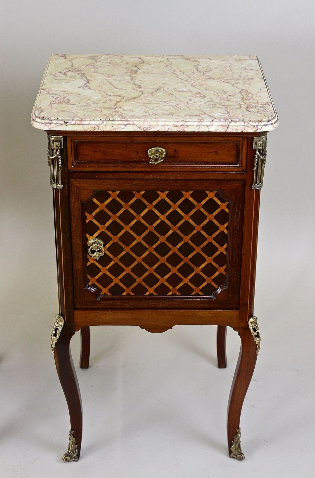 19th Century Pair Of Transitional Nightstands/ Side Tables, France Ca. 1870 photo vinterior
