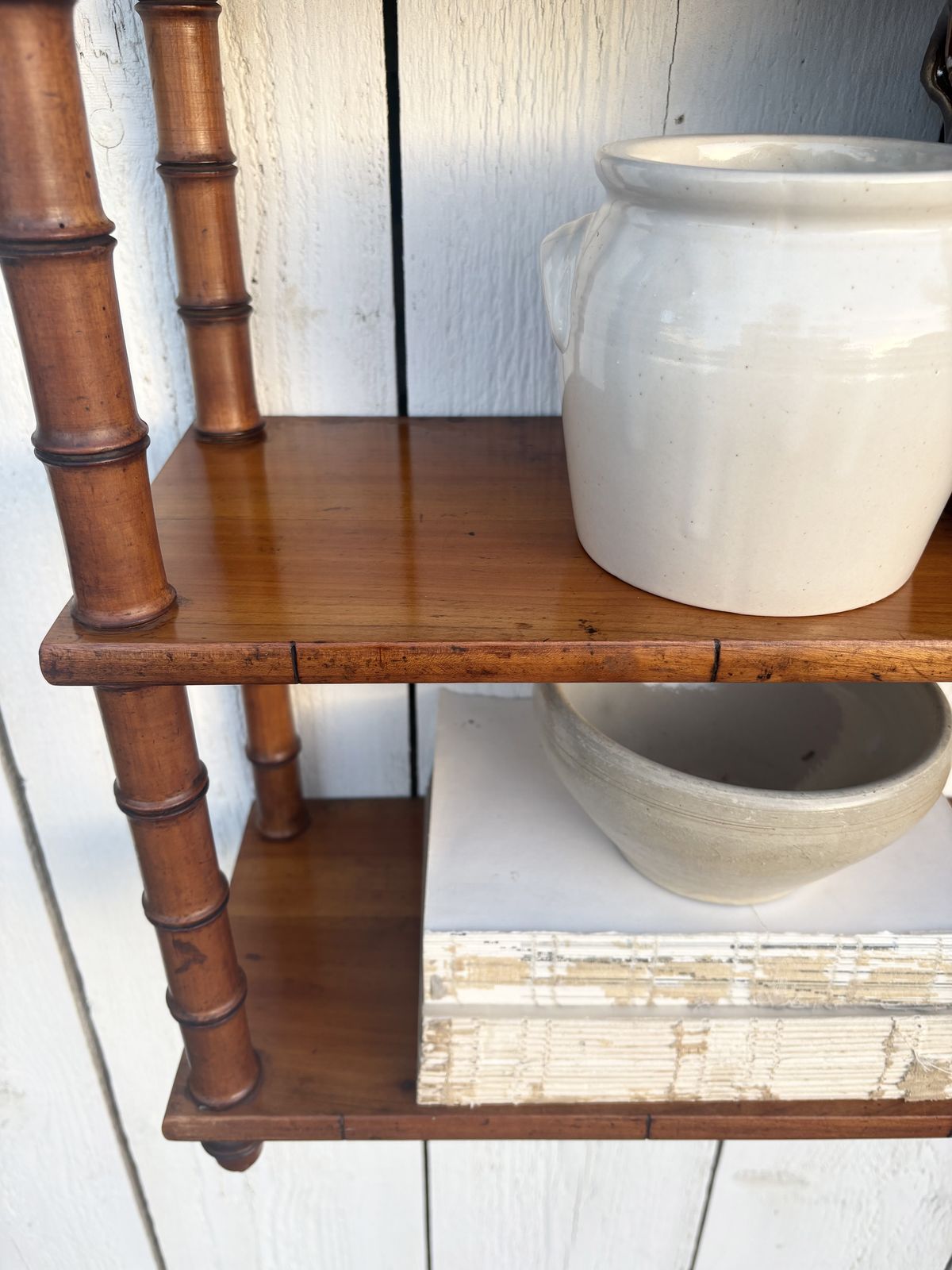 645.0 French Faux Bamboo Wall Shelves photo