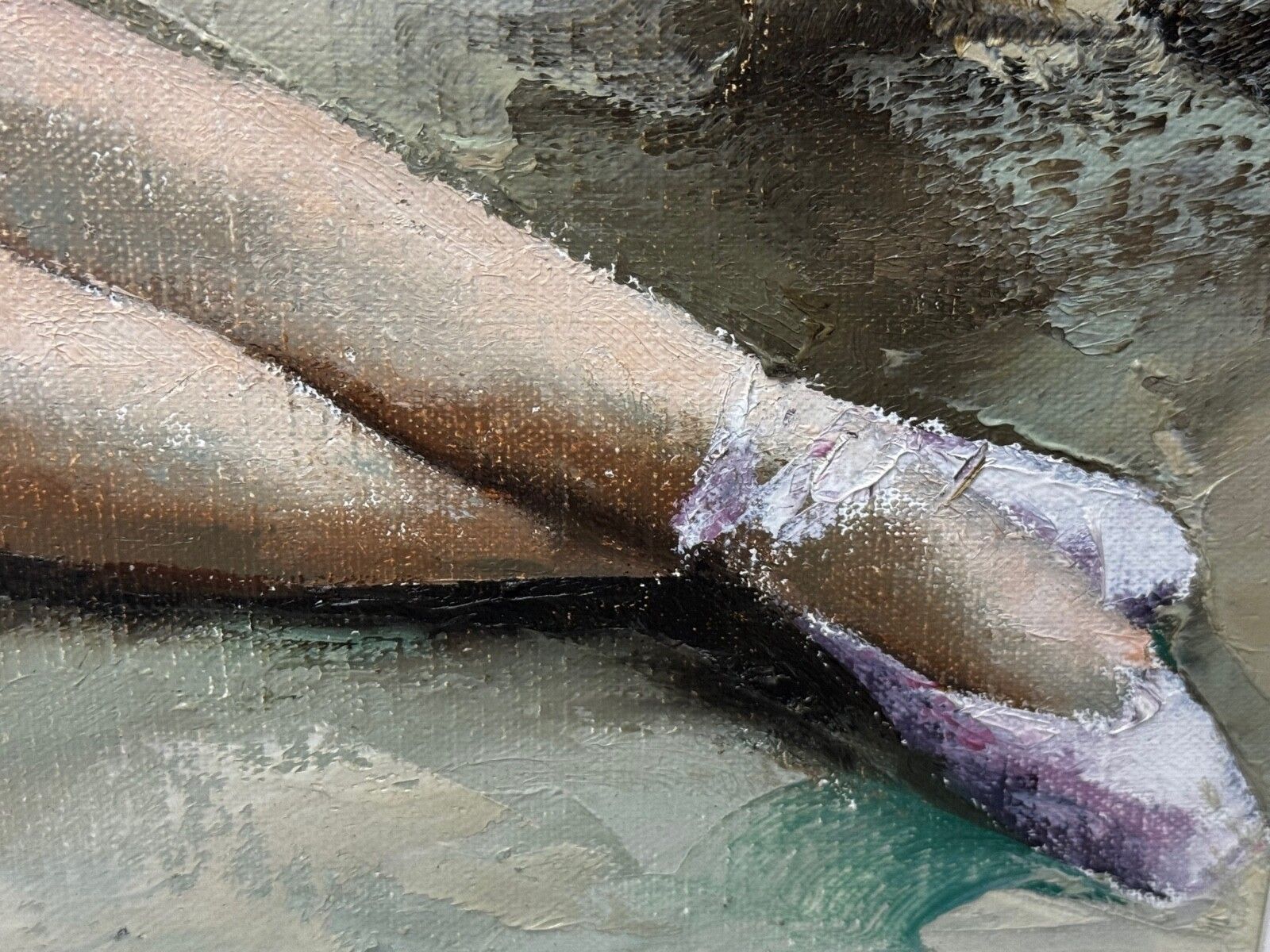 Mid 20th Century Oil Painting Portrait Young Lady Ballerina Dancer Signed By Igor Talwinski photo buy