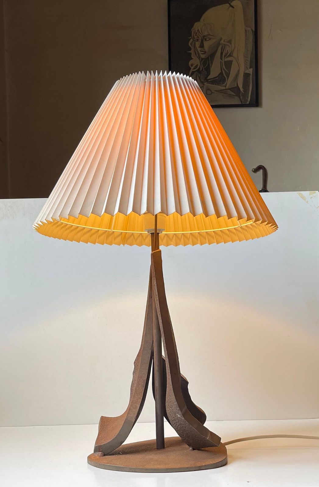 1970s Brutalist Steel Table Lamp Made From The Ship Bow Of 'Princess Margrethe' photo buy