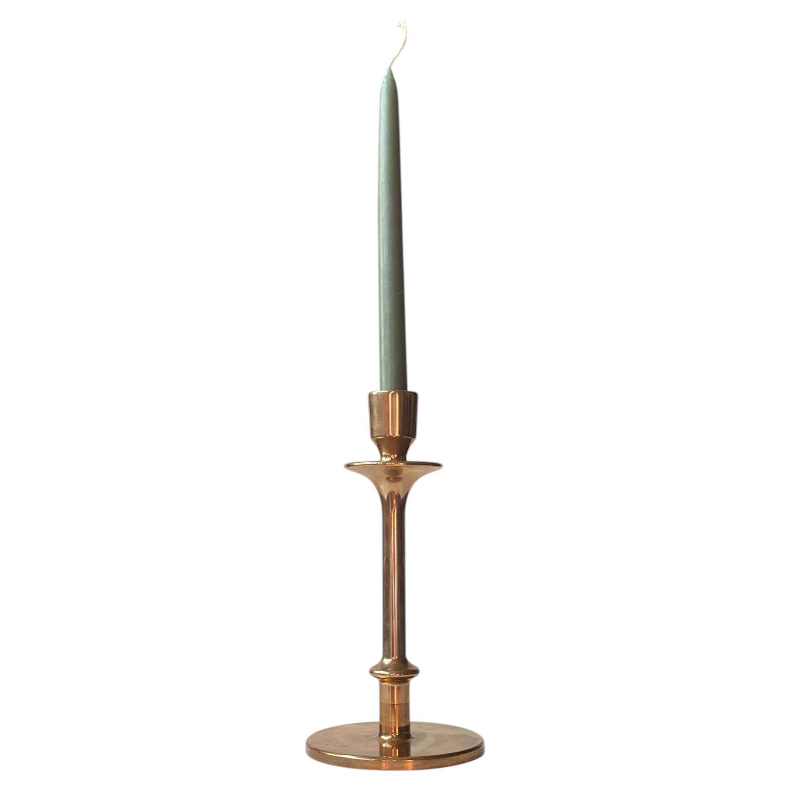 Swedish Bauhaus Era Candleholder In Bronze By Oskar Olsson