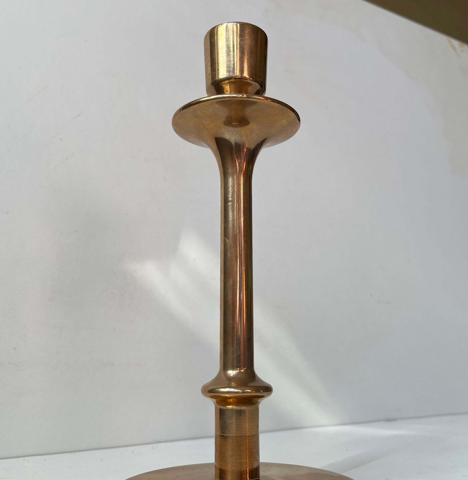 Swedish Bauhaus Era Candleholder In Bronze By Oskar Olsson photo vintage