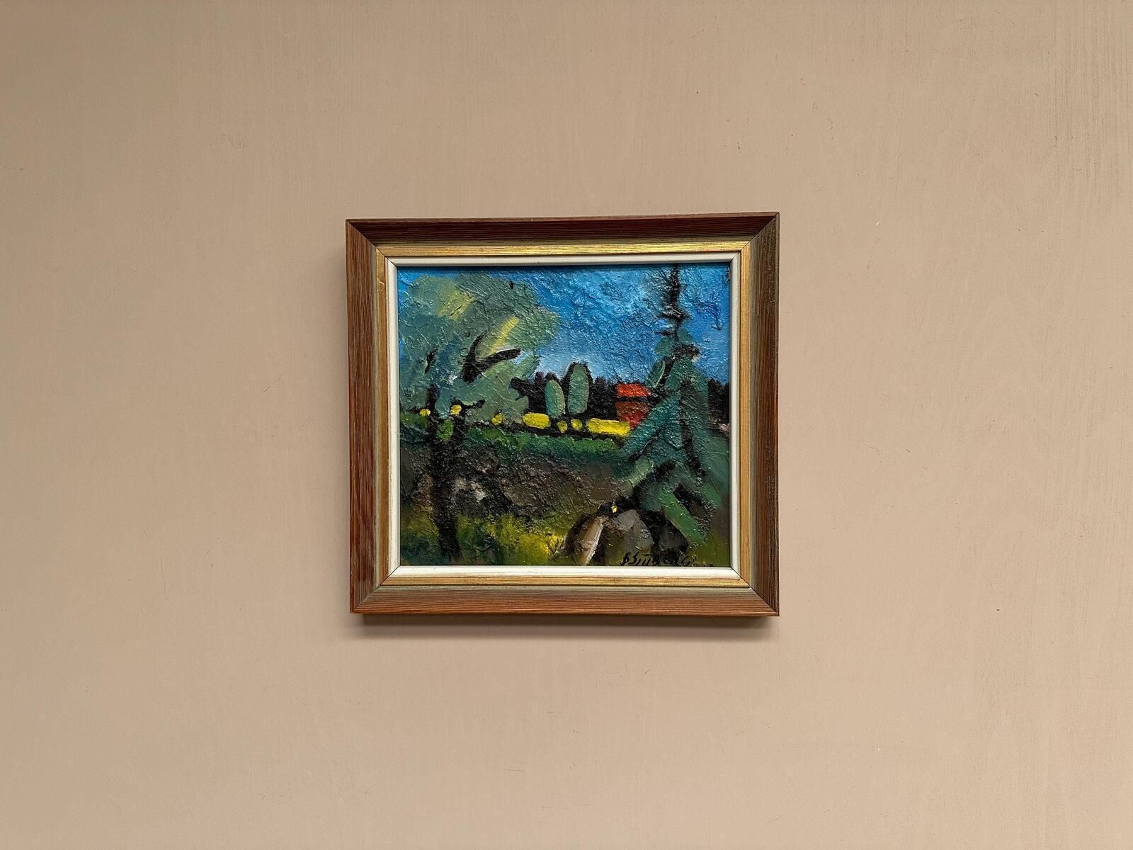 “The Red Hut” By Bo Sjööberg, Mid 20th Century photo vintage