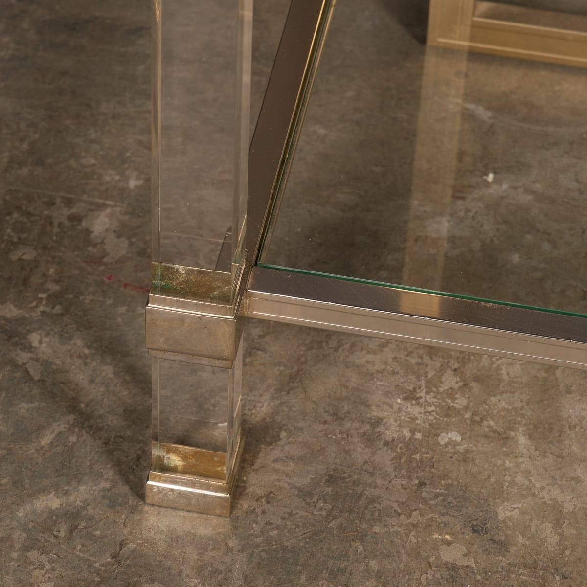 2395.0 20thc French Brass & Lucite Console Table By Pierre Vandel C.1970 photo
