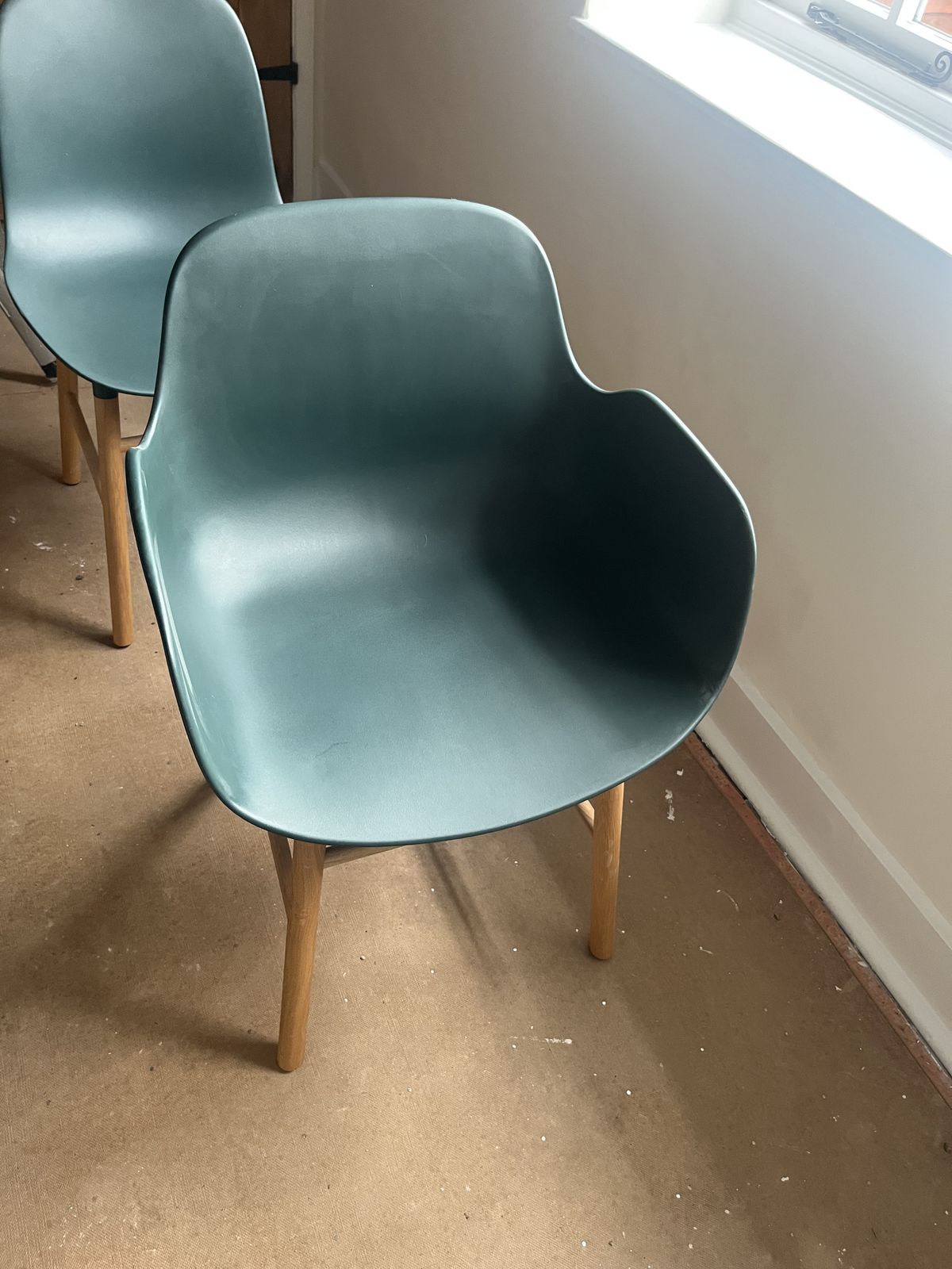 Set Of 4 Normann Copenhagen “Form” Green Dining Chairs & Armchairs   Scandinavian Design By Simon Legald photo Furniture