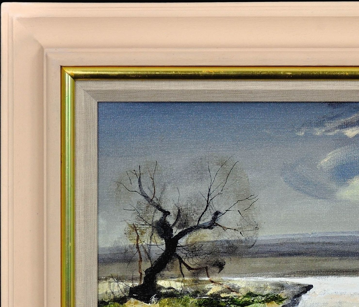 Rowland Hilder 1905 To 1993. British. River Bure, Norfolk. East Anglia. 1950s Framed Oil Painting Of The Norfolk Broads Landscape. Tugboat And Barges. photo 4895.0
