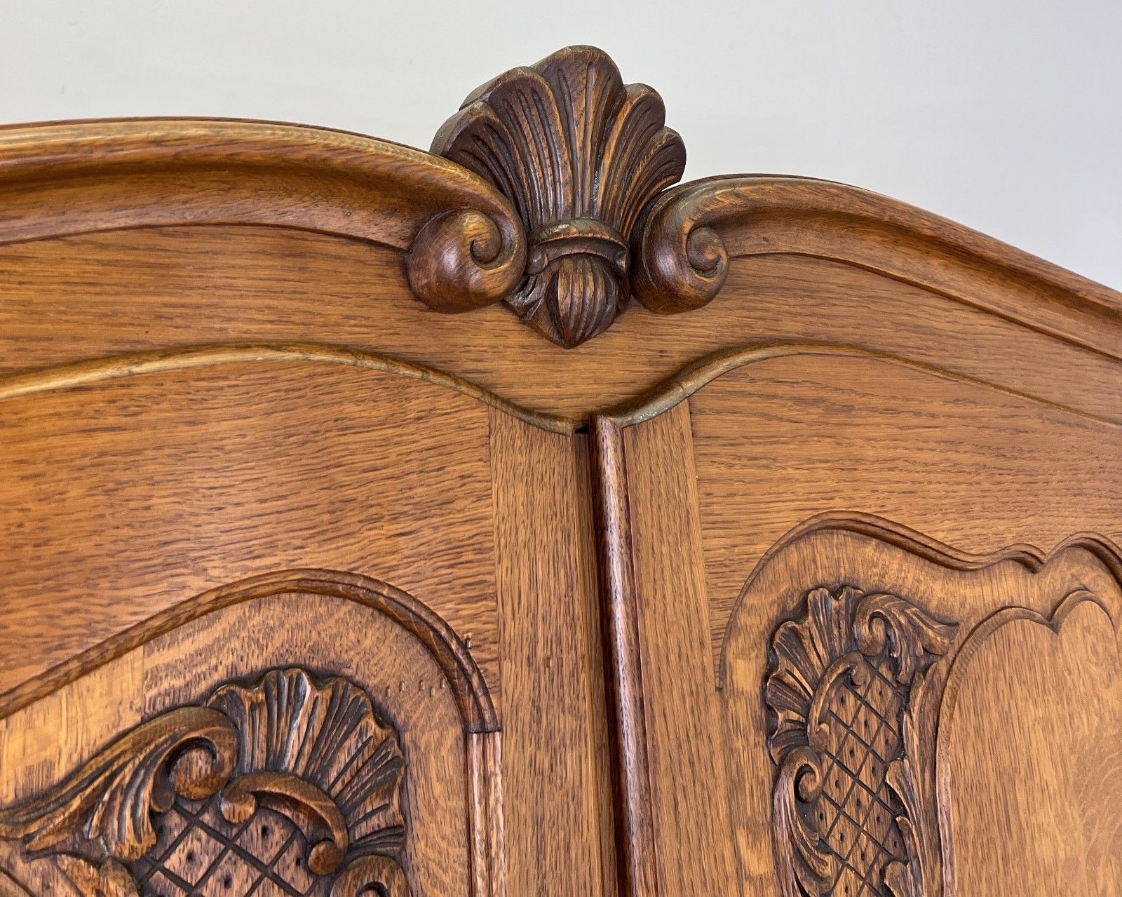 Wardrobe Vintage French Louis XVI Style Oak Four Door Carved Armoire Lot 6110 photo vinterior