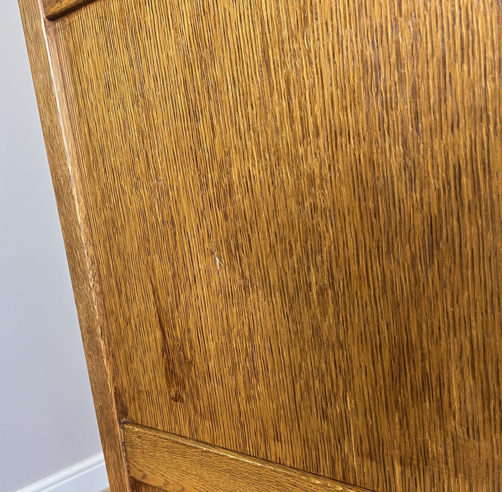 Furniture Wardrobe Vintage French Style Oak Five Door Carved Armoire Cabinet Lot 6111 photo