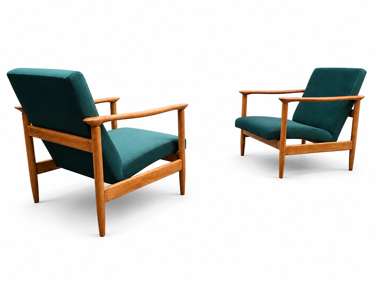 1965 Chair By Edmund Homa, Model Gfm 142 In Green Velvet photo buy
