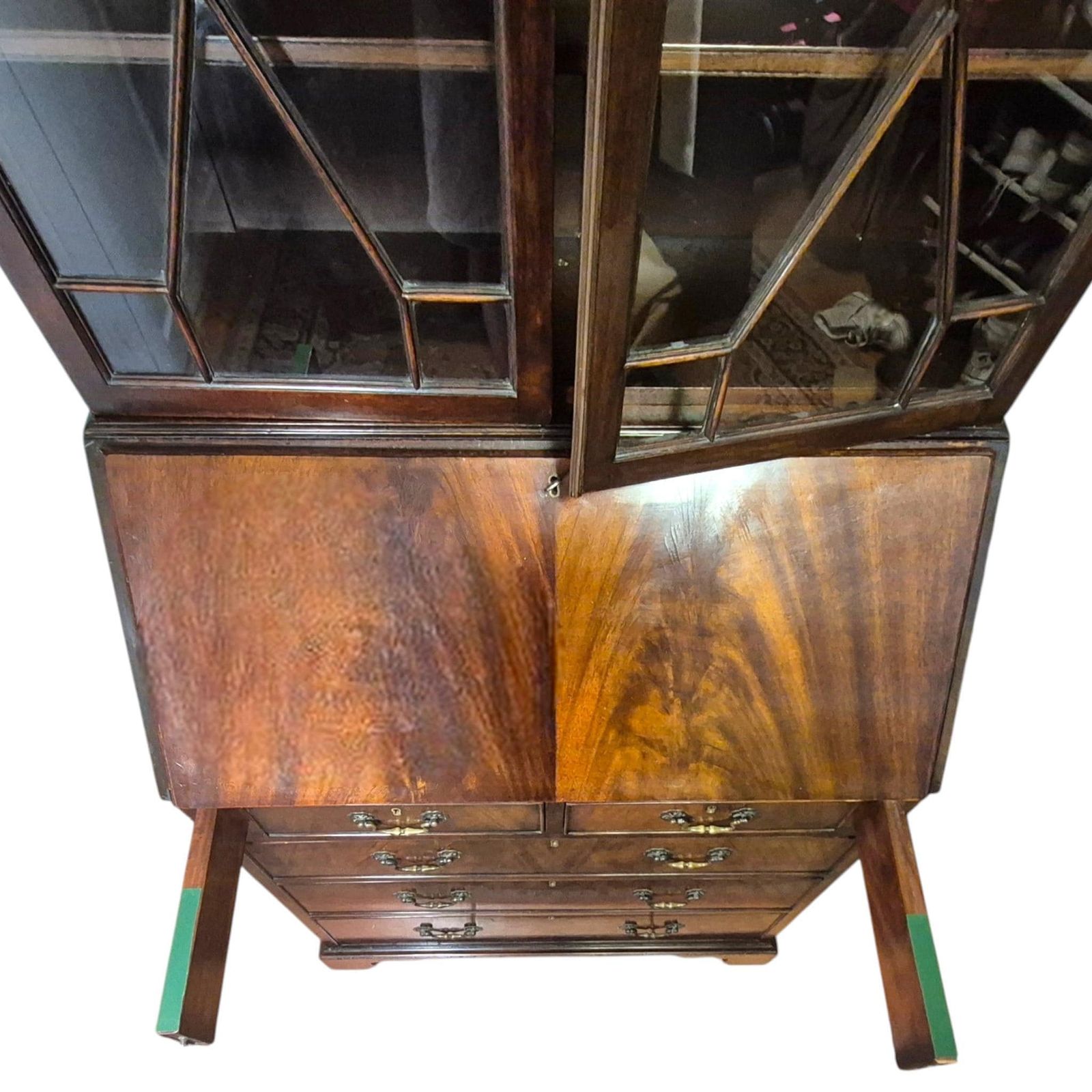 photo furniture Late Victorian Mahogany Bureau Bookcase | Antique Secretaire Bookcase | Glazed Display Cabinet | Georgian Style Writing Bureau