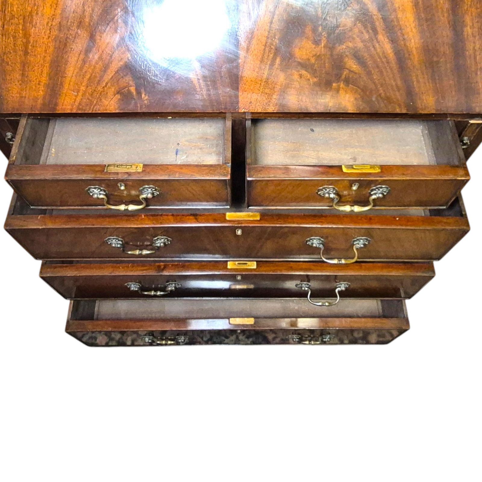 photo vintage Late Victorian Mahogany Bureau Bookcase | Antique Secretaire Bookcase | Glazed Display Cabinet | Georgian Style Writing Bureau