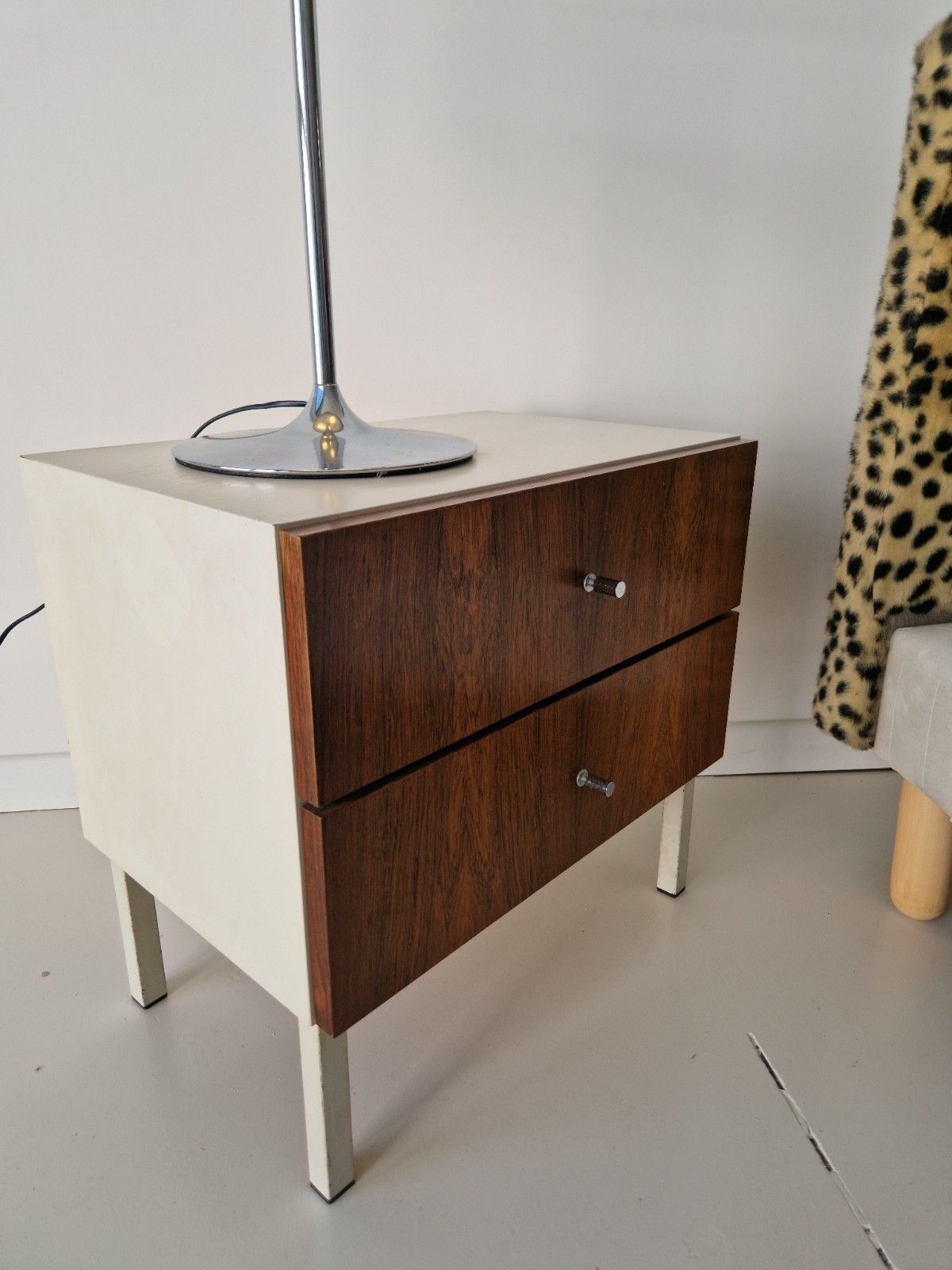 photo for sale Pair Of 1970s Bedside Cabinets Space Age George Nelson Era Interior Design