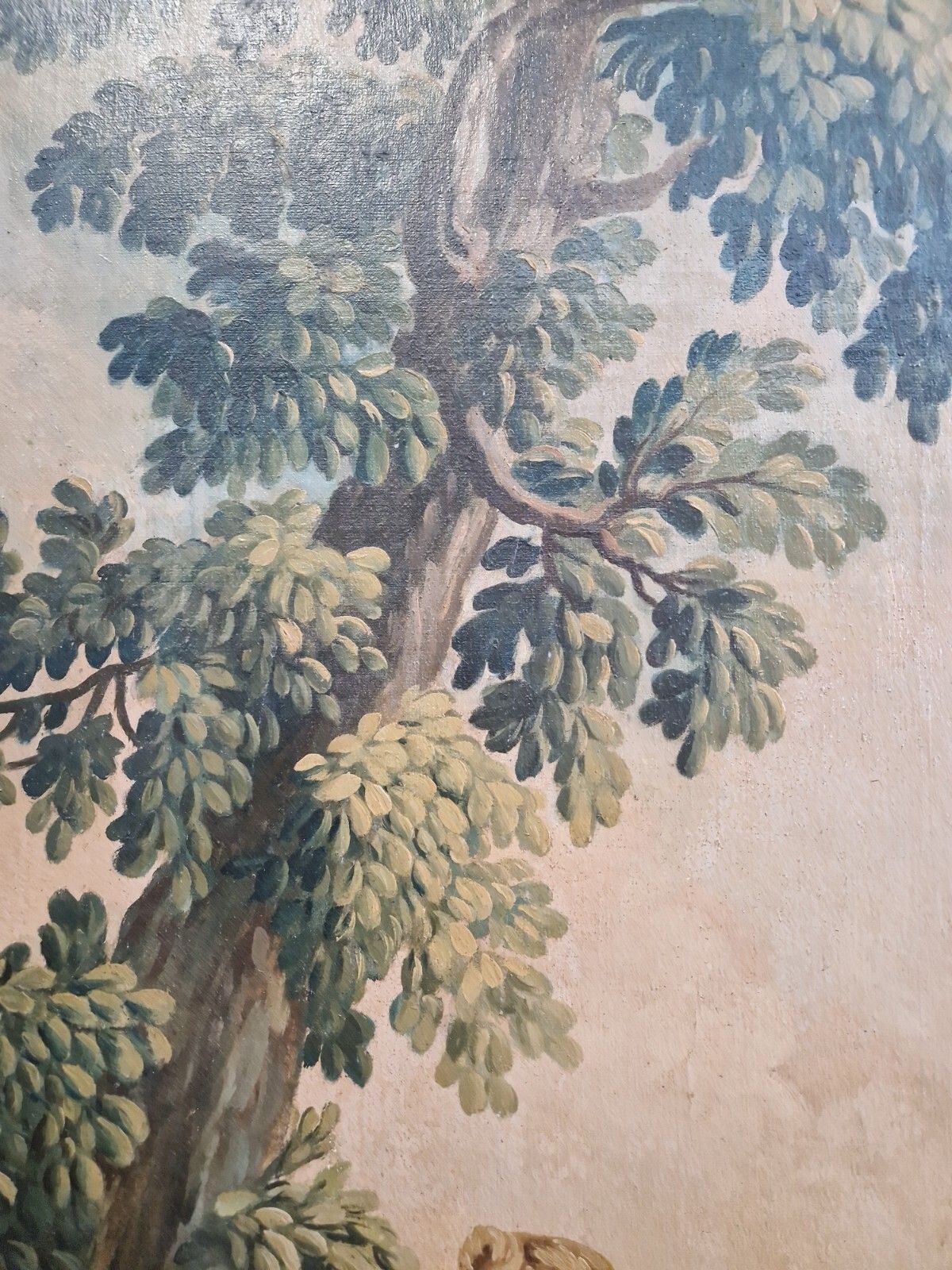 1595.0 Large Antique Oil Painting Of Famous Tapestry 19th Century Chateau Artwork photo