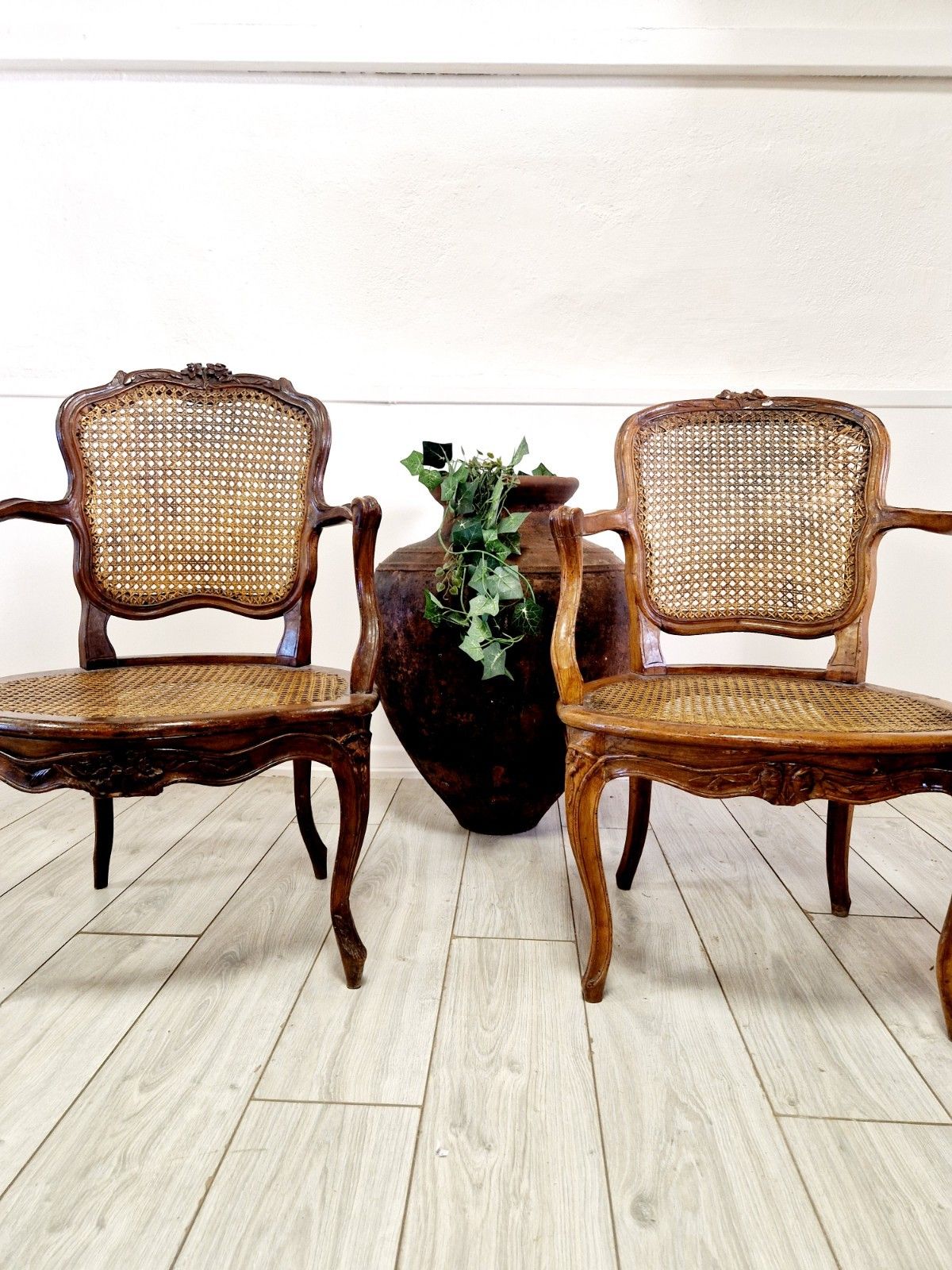 Antique French Cane Armchairs Louis XVI Period 18th Century Chateau photo 550.0