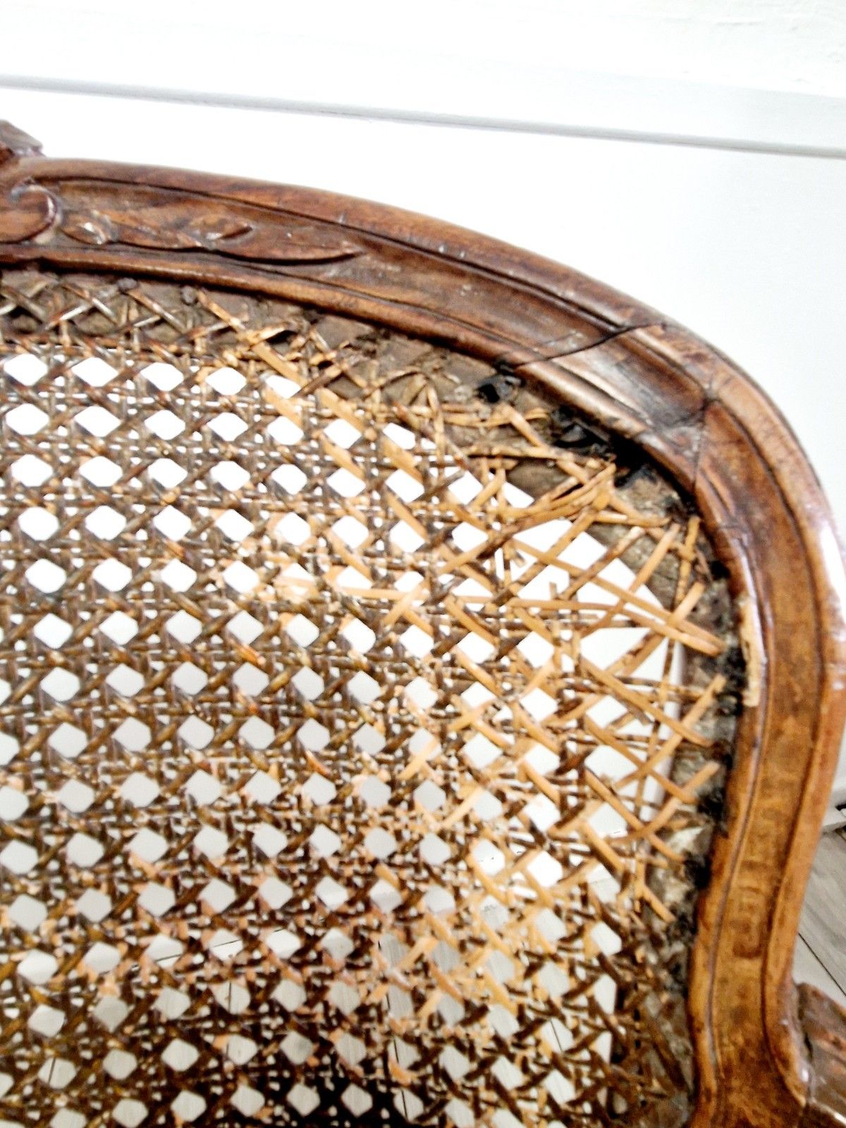 Furniture Antique French Cane Armchairs Louis XVI Period 18th Century Chateau photo