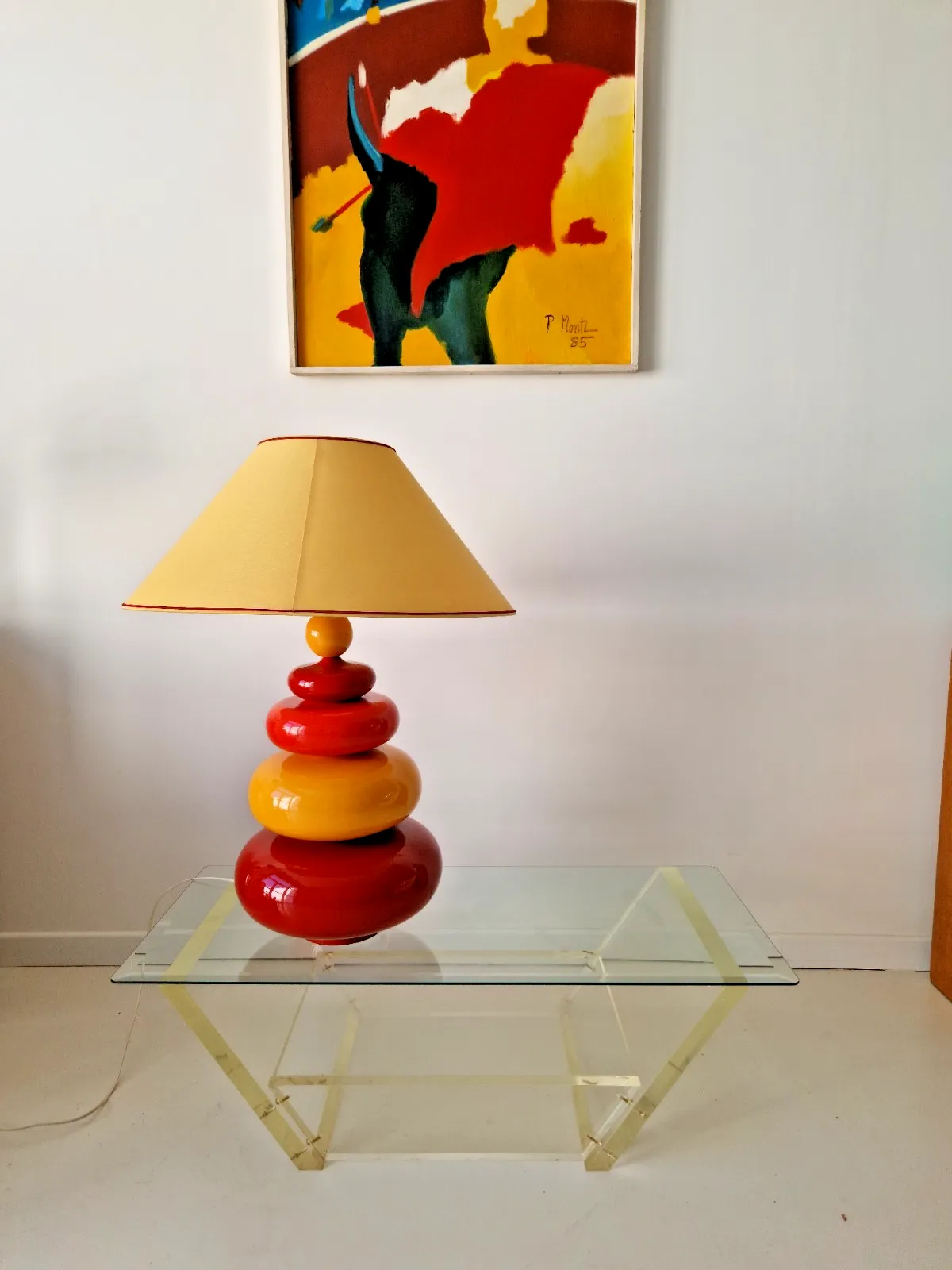 ​Vintage Hollywood Regency Lucite Glass Coffee Table Geometric Minimalist Design photo 550.0