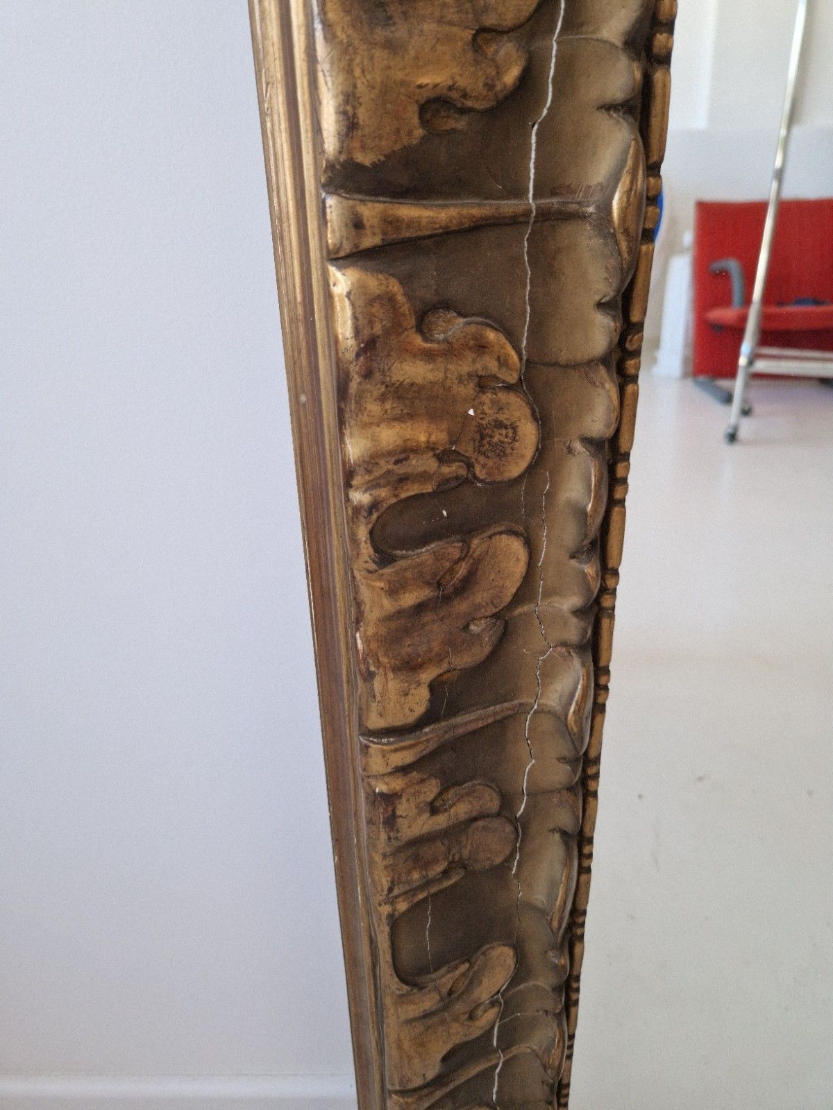 Antique French Gilded Over Mantle Mirror photo buy
