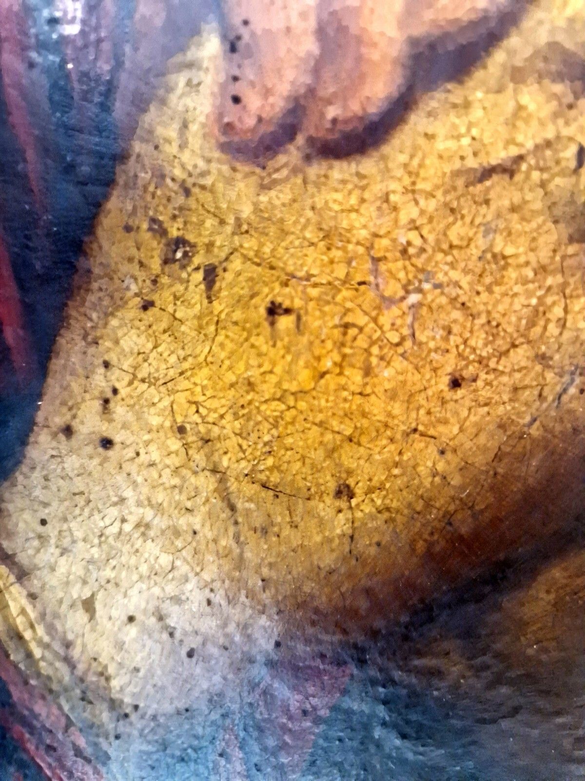Art Antique 19th Century Oil Painting Virgin Of Sorrows photo