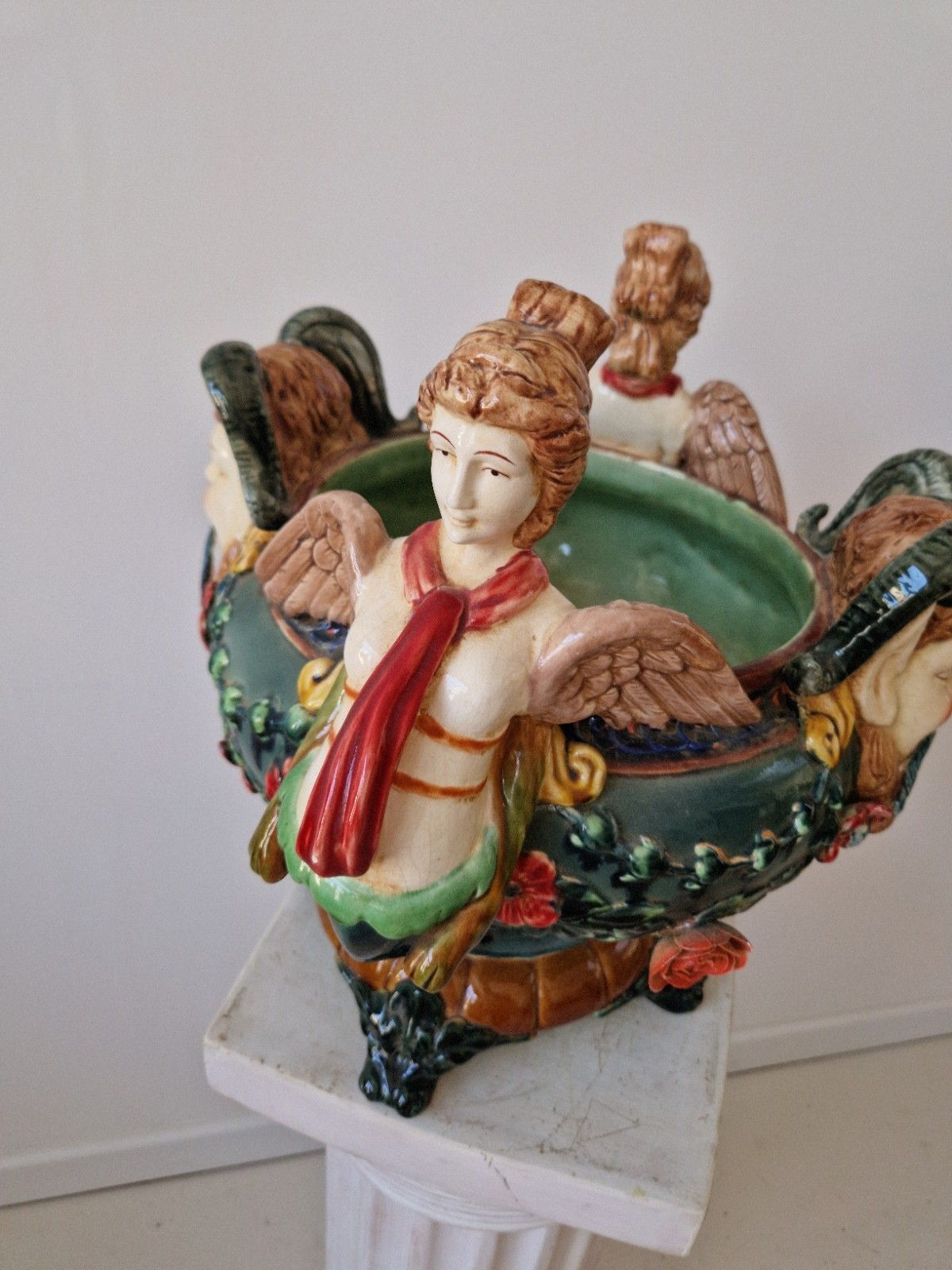 photo furniture French Renaissance Style Majolica Planter Or Fruit Bowl