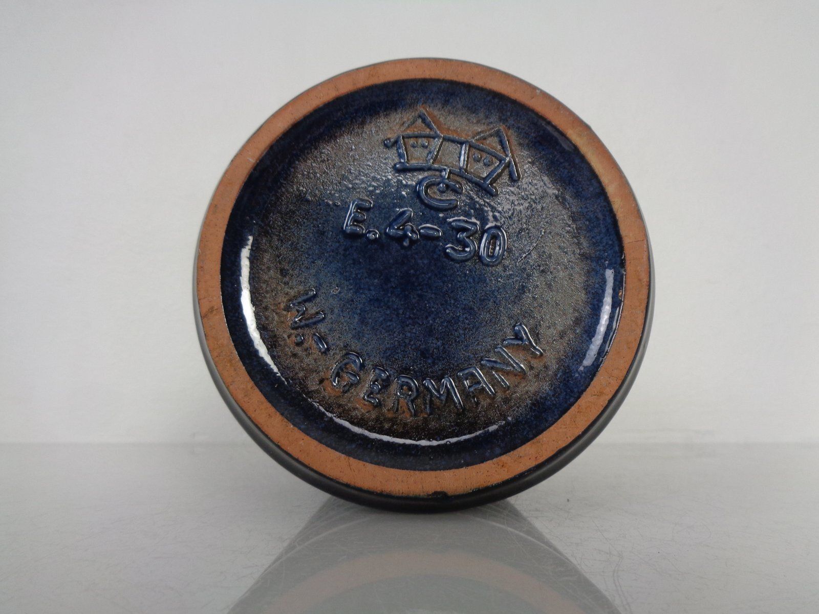 photo vintage Dark Blue E4 30 Ceramic Vase From Carstens Tönnieshof, Germany, 1960s