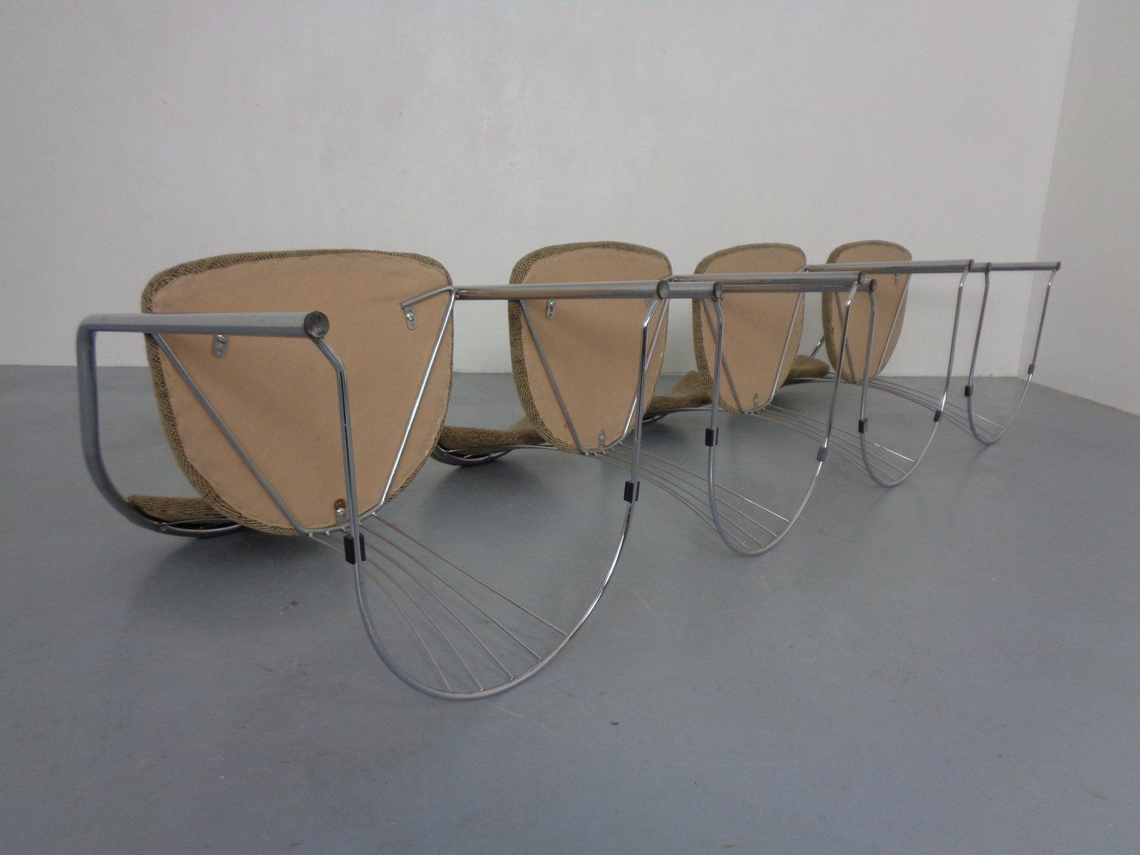 photo buy Italian Chrome Plated Dining Chairs, 1980s, Set Of 4