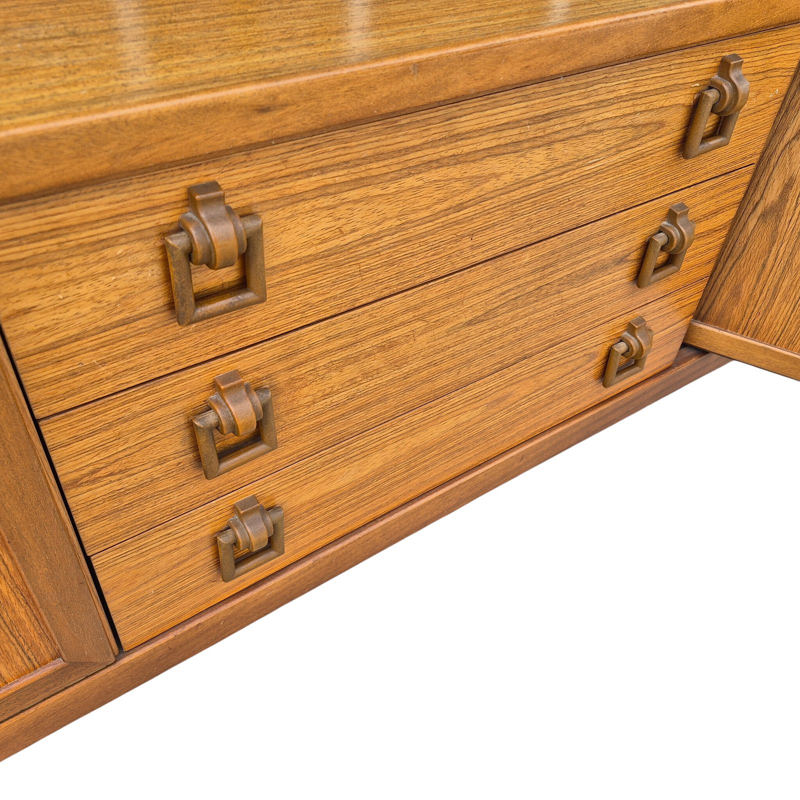 695.0 Vintage Beautility Mid Century Modern Teak Sideboard | Large Mcm Credenza Cabinet | Retro Storage Unit | Danish Style Sideboard photo