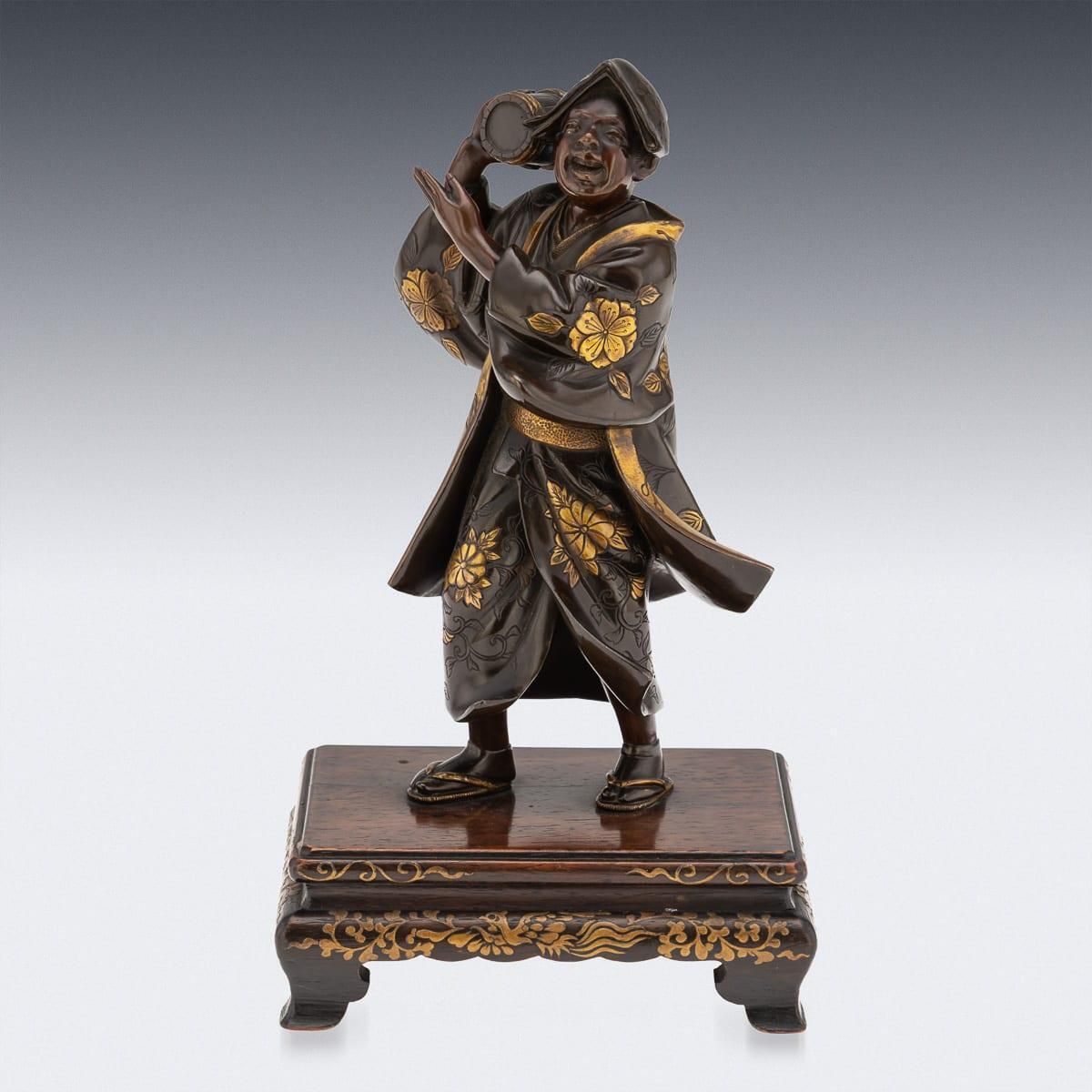 19thc Japanese Gilt Bronze Figure Of A Kawaraban By Miyao Eisuke Company C.1890 photo for sale