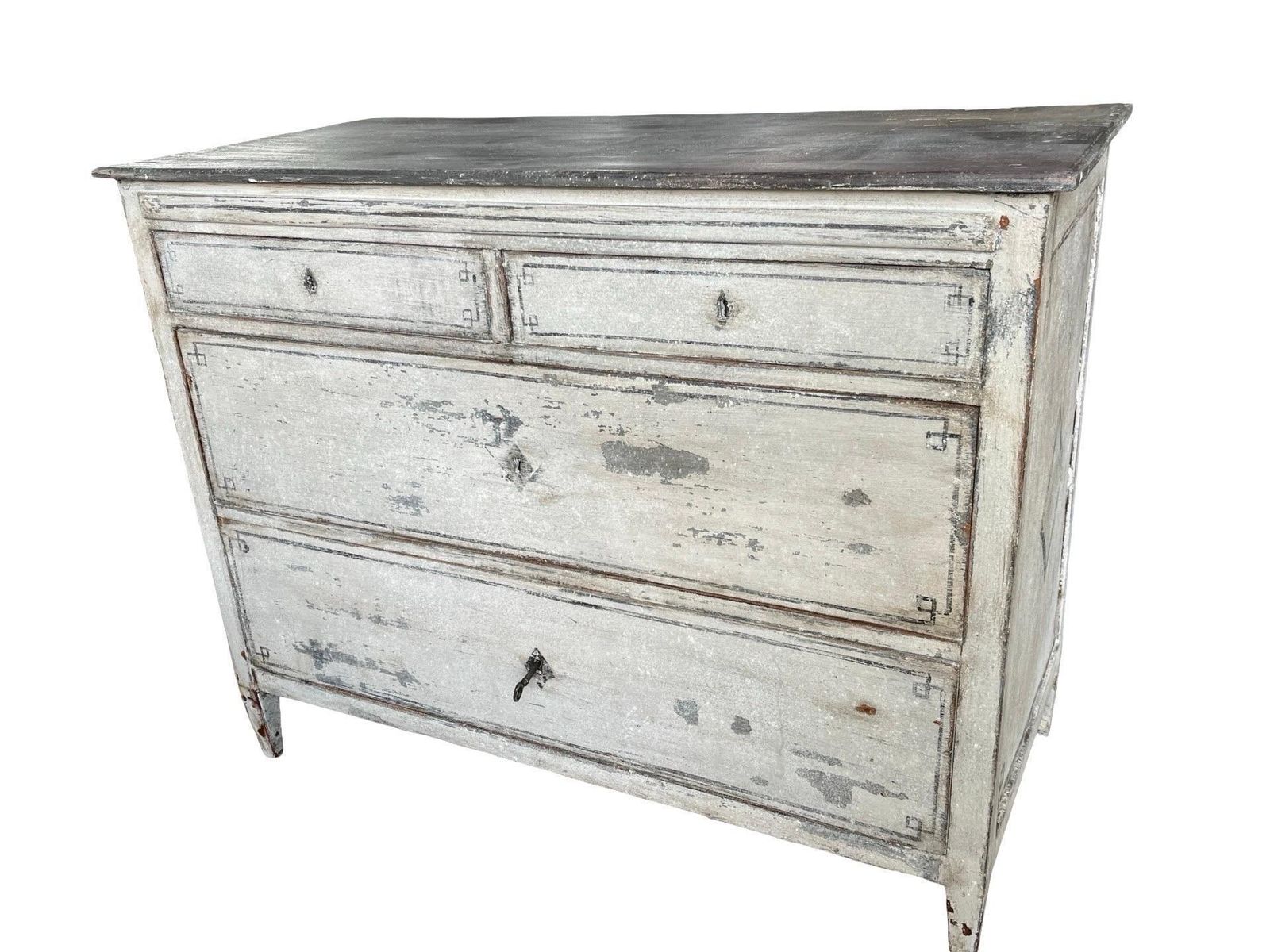 Painted Neoclassical Italian Walnut Commode, Chest Of Drawers photo furniture
