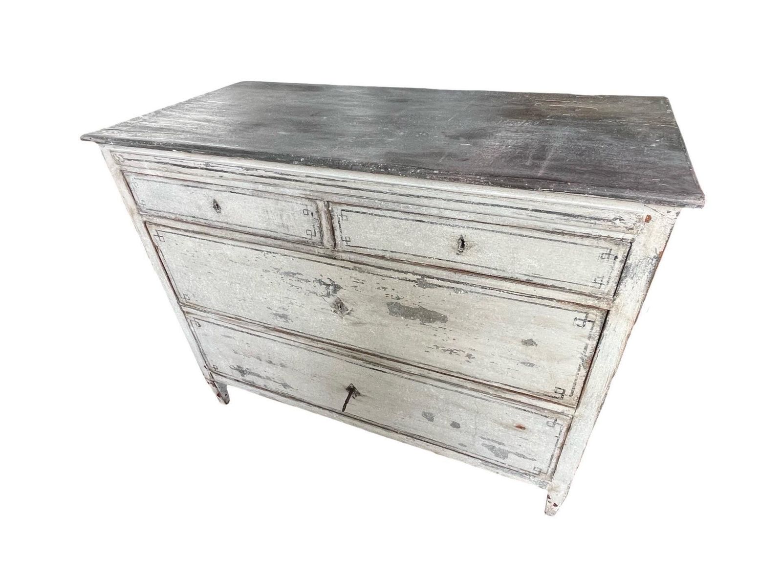 Painted Neoclassical Italian Walnut Commode, Chest Of Drawers photo buy