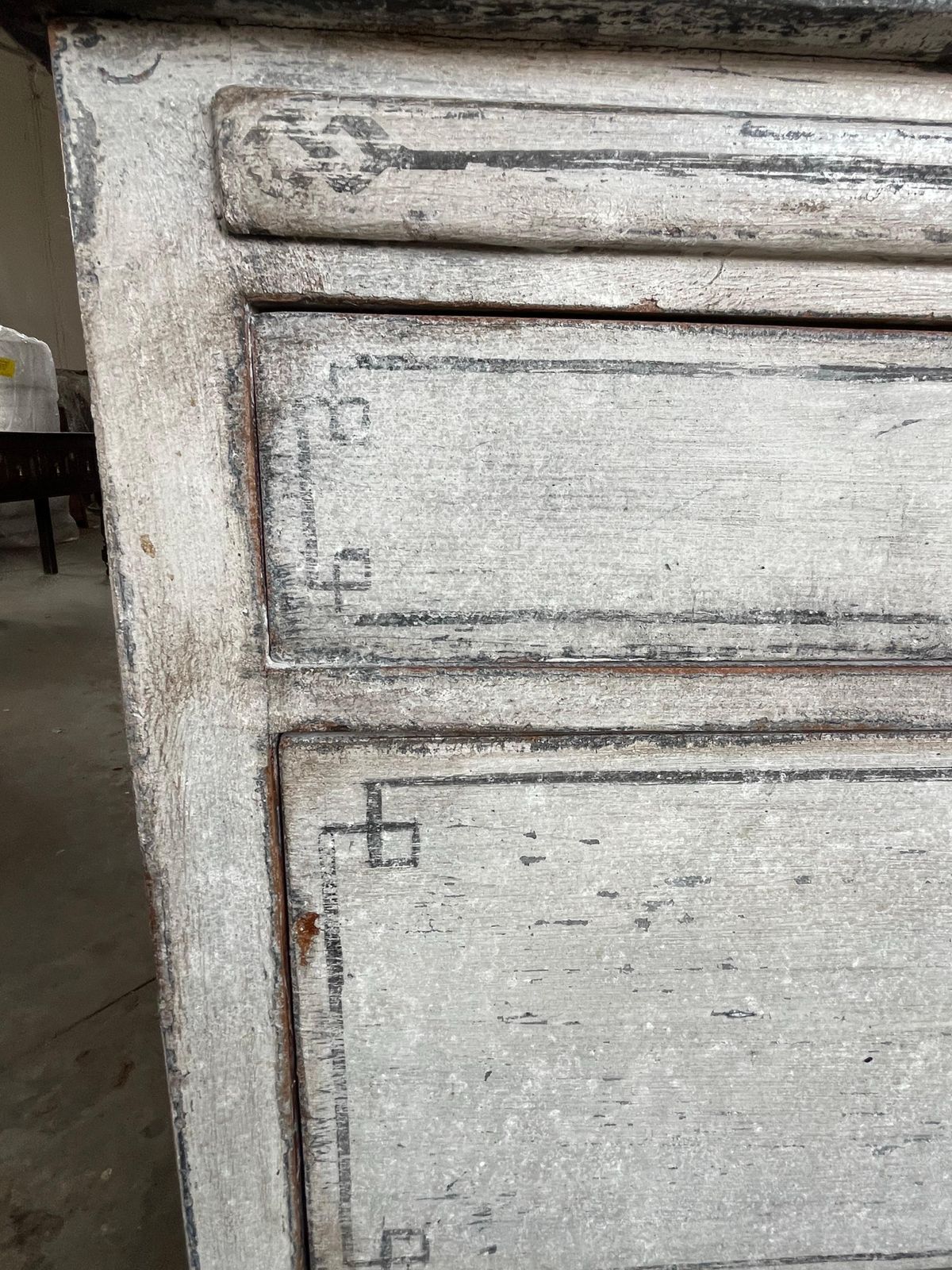photo for sale Painted Neoclassical Italian Walnut Commode, Chest Of Drawers