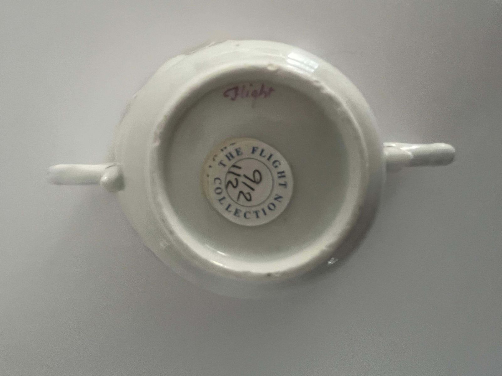 575.0 Lord & Lady Flight Collection Chocolate Cup & Underplate Flight Worcester ca. 1788 photo