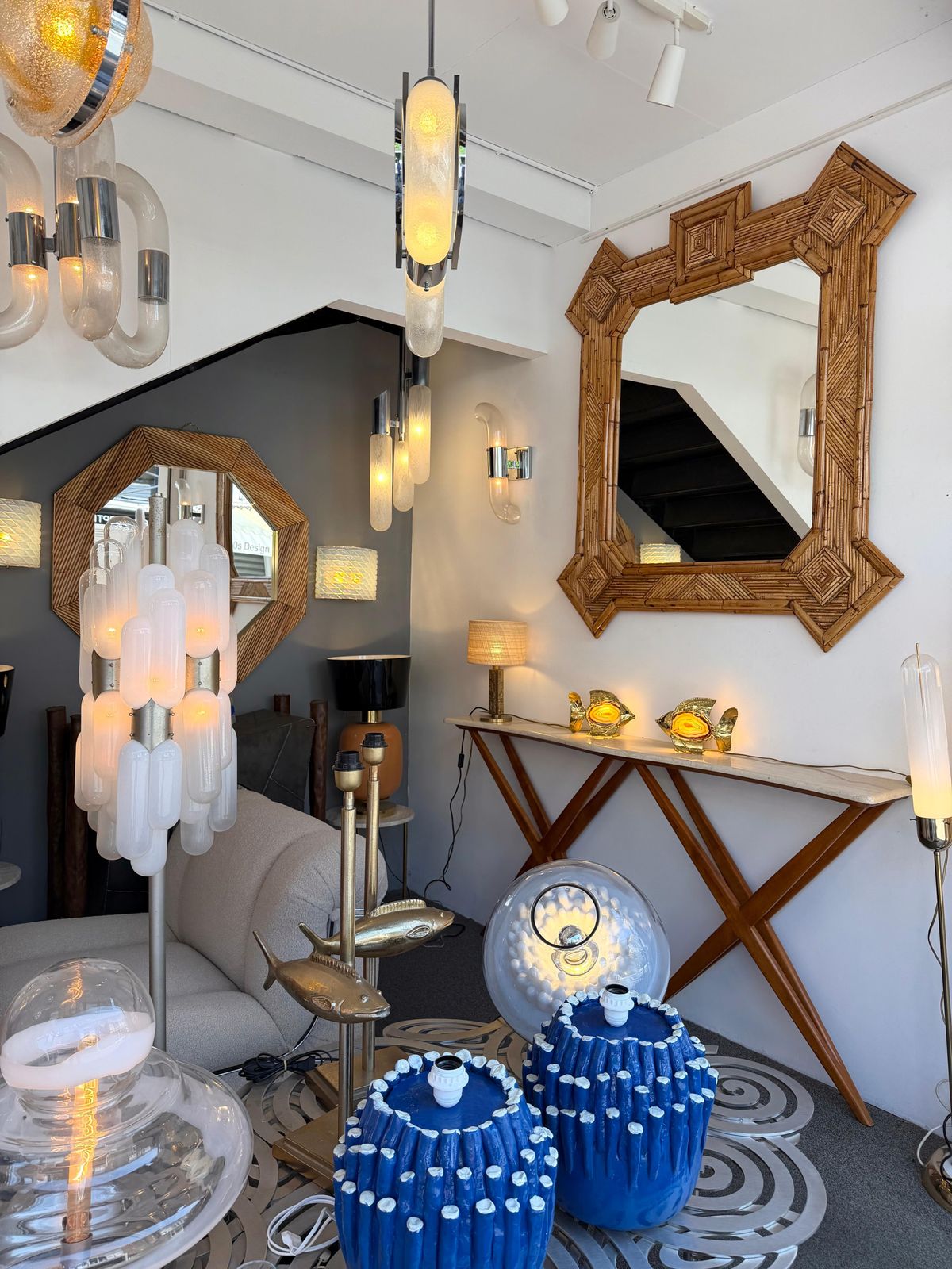 Large Bamboo And Rattan Mirror By Vivai Del Sud. Italy, 1970s photo furniture