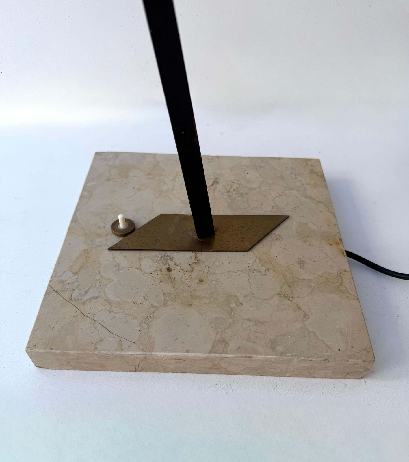 Mid Century Floor Lamp Brass Metal And Murano Glass By Vistosi, Italy, 1960s photo for sale