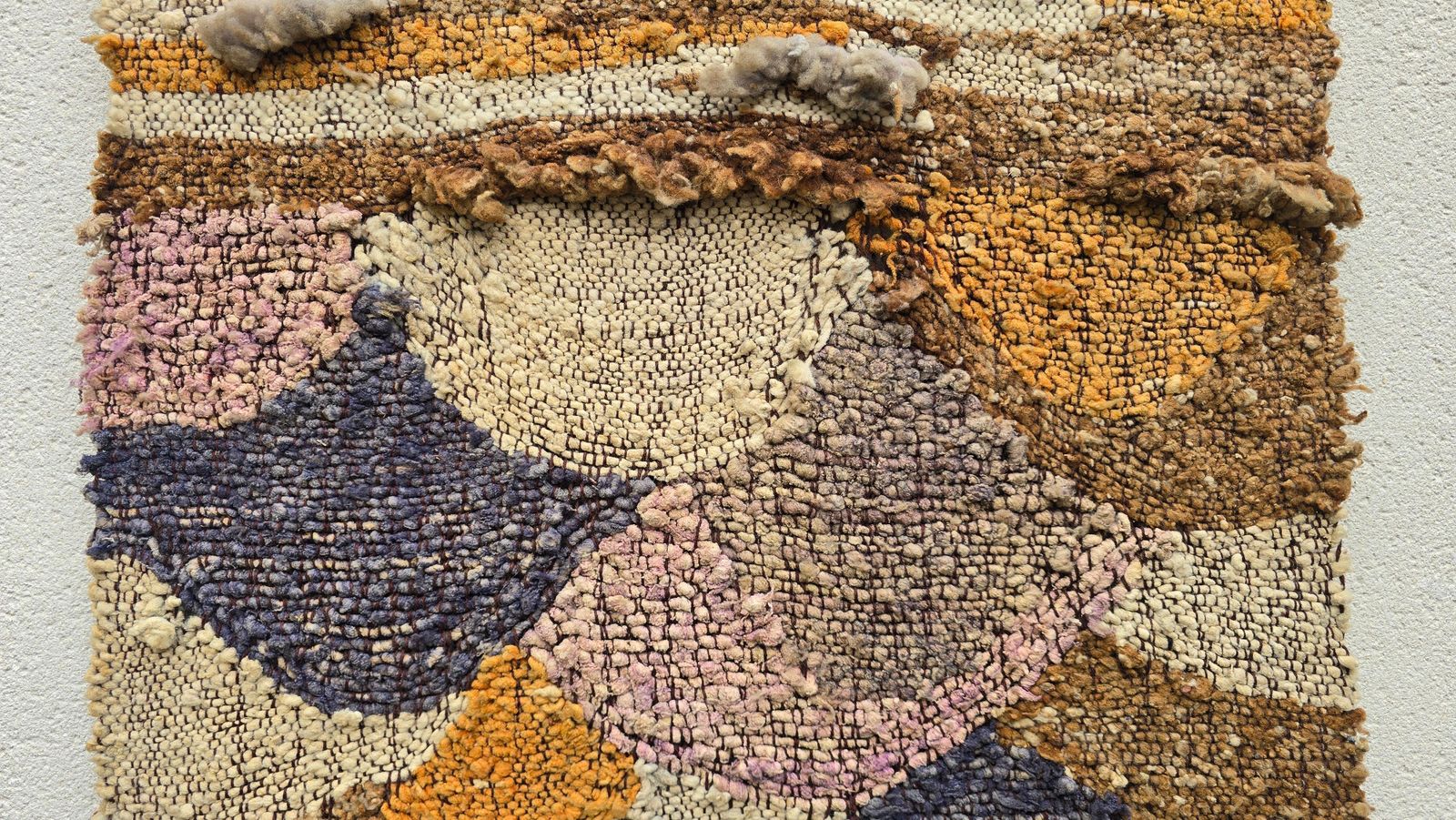 photo furniture Large 1970s Handwoven Wool Fiber Art Wall Hanging, Sculptural Brutalist Textile