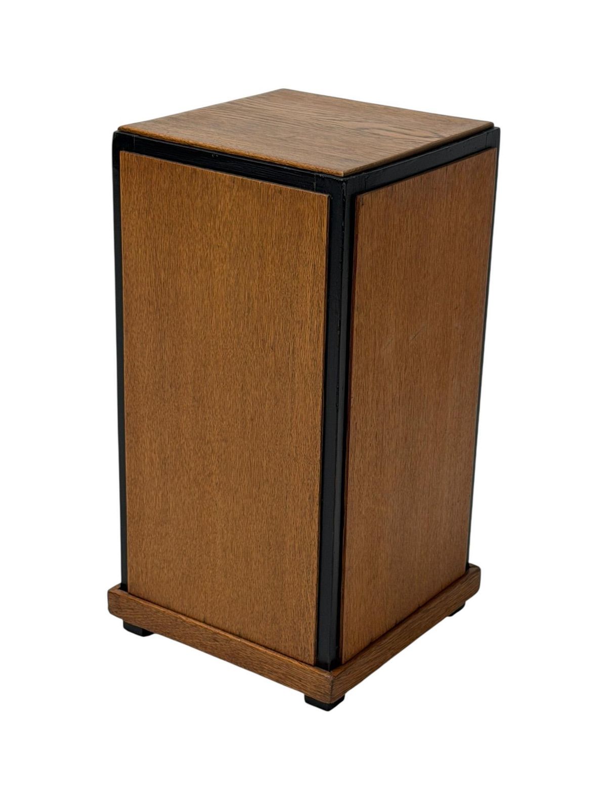 1930s Art Deco Modernist Pedestal In Oak With Black Lacquer photo furniture