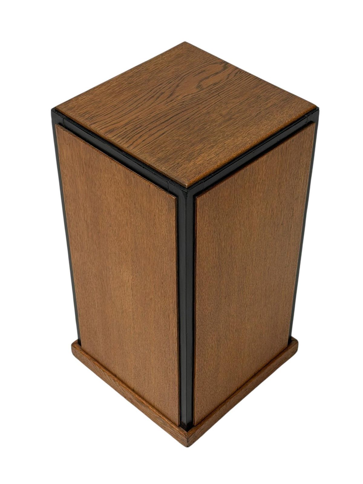 1930s Art Deco Modernist Pedestal In Oak With Black Lacquer photo buy