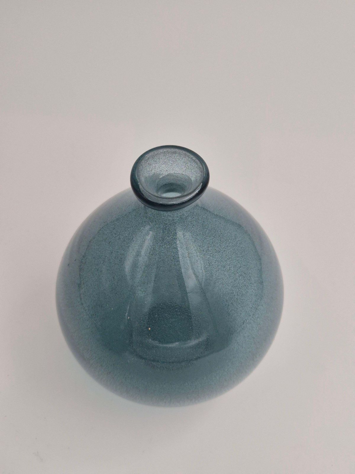 Erik Höglund, Ballon Shapes Vase In Blue Glass For Boda Sweden, Mid1900s. photo for sale