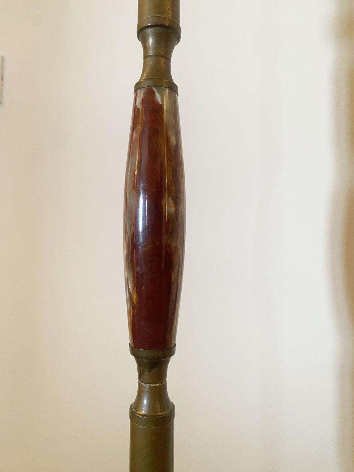 Antieke vloerlamp in groen alabast, vintage design, 40 cm diameter, 190 cm hoogte photo vintage