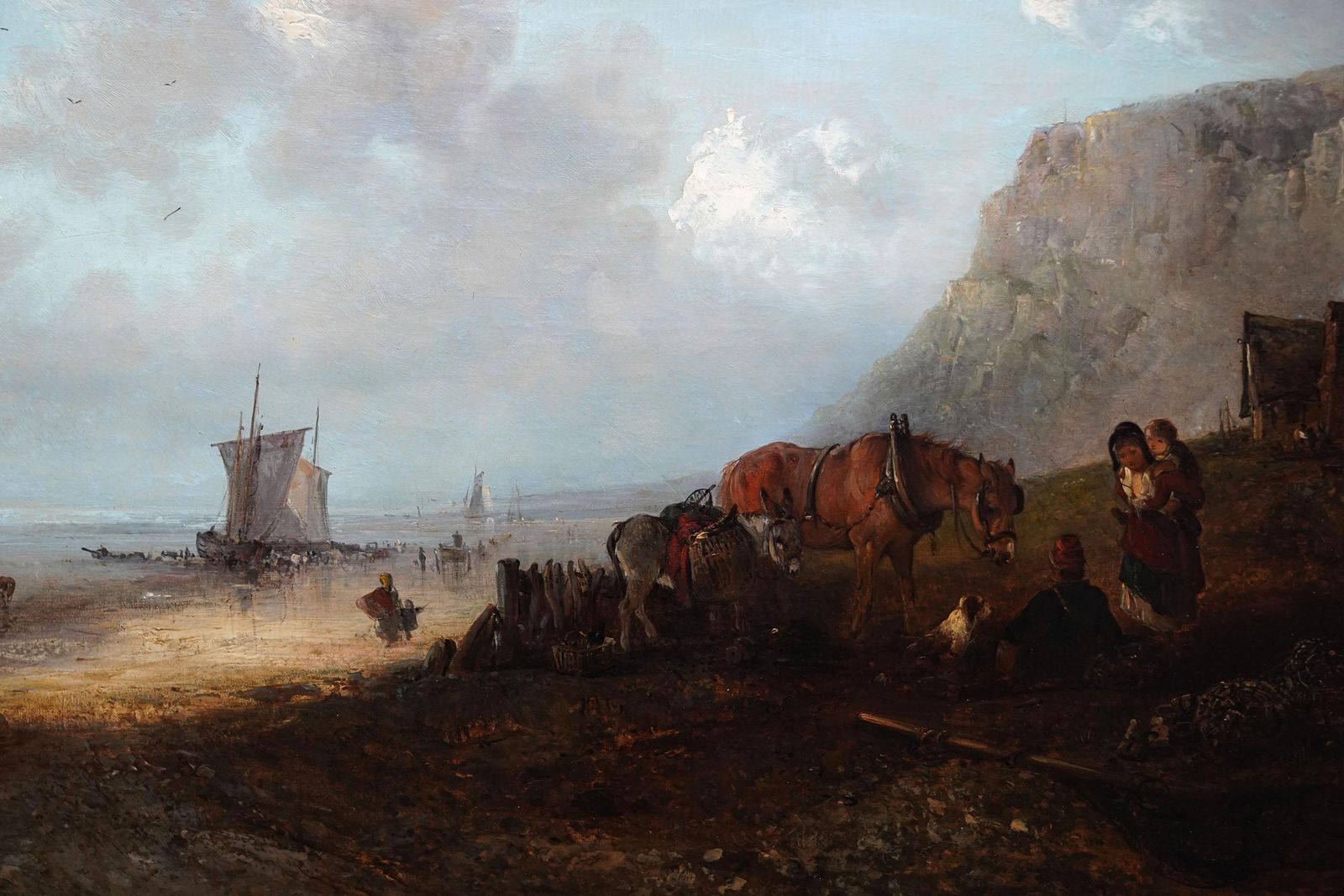 Figurative Coastal Landscape   British C 1850 Victorian Art Oil Painting photo for sale