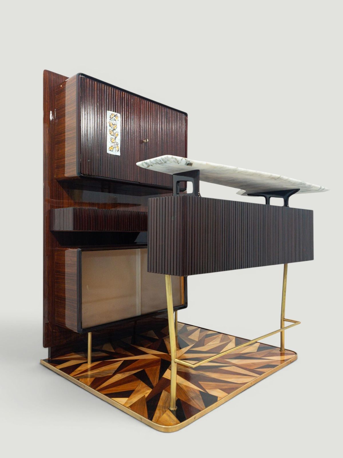 photo for sale Italian Midcentury Sideboard Or Cabinet Bar Attributed To Osvaldo Borsani 1940s