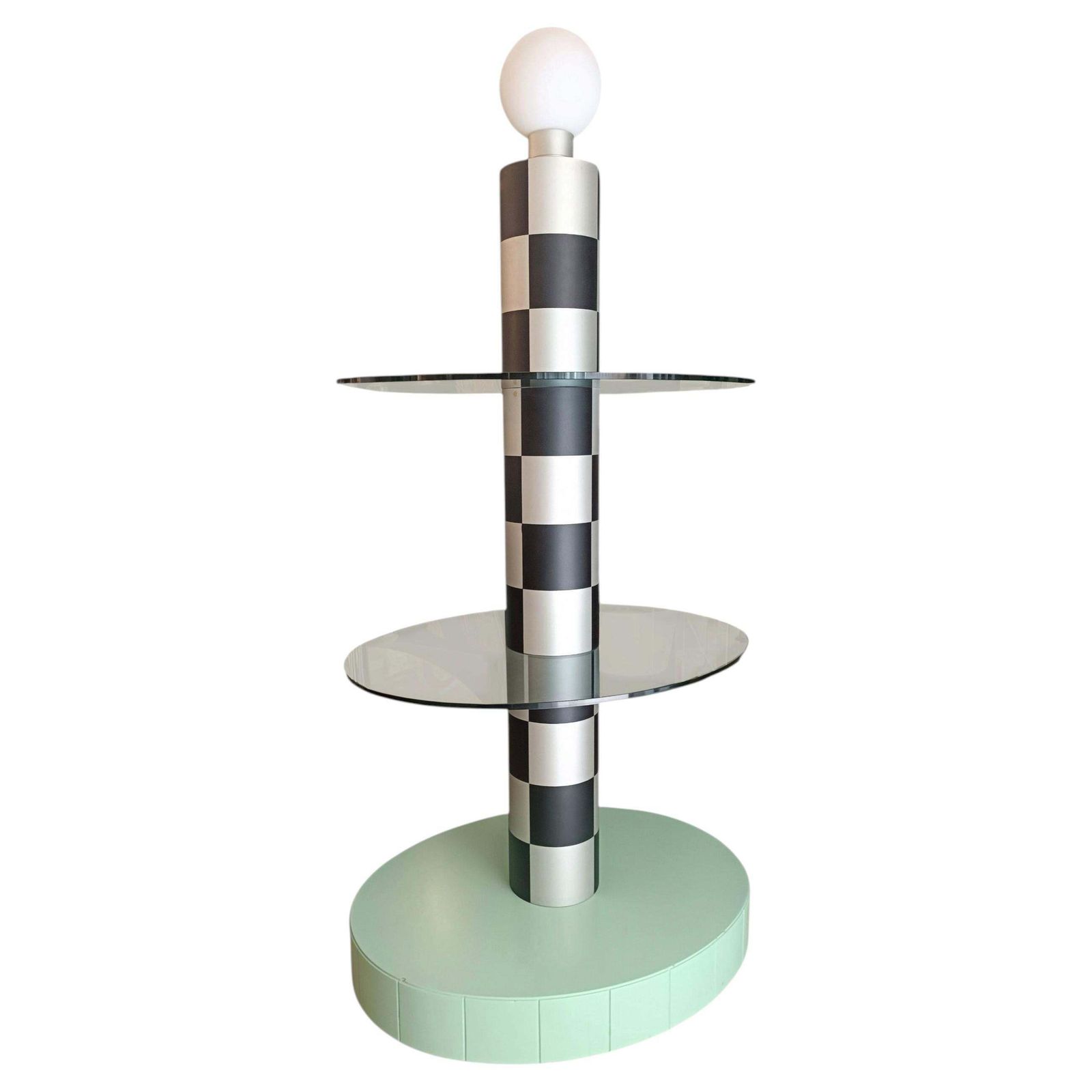 Alessandro Mendini Attr. Memphis Floor Lamp With Glass Shelves, 1970s