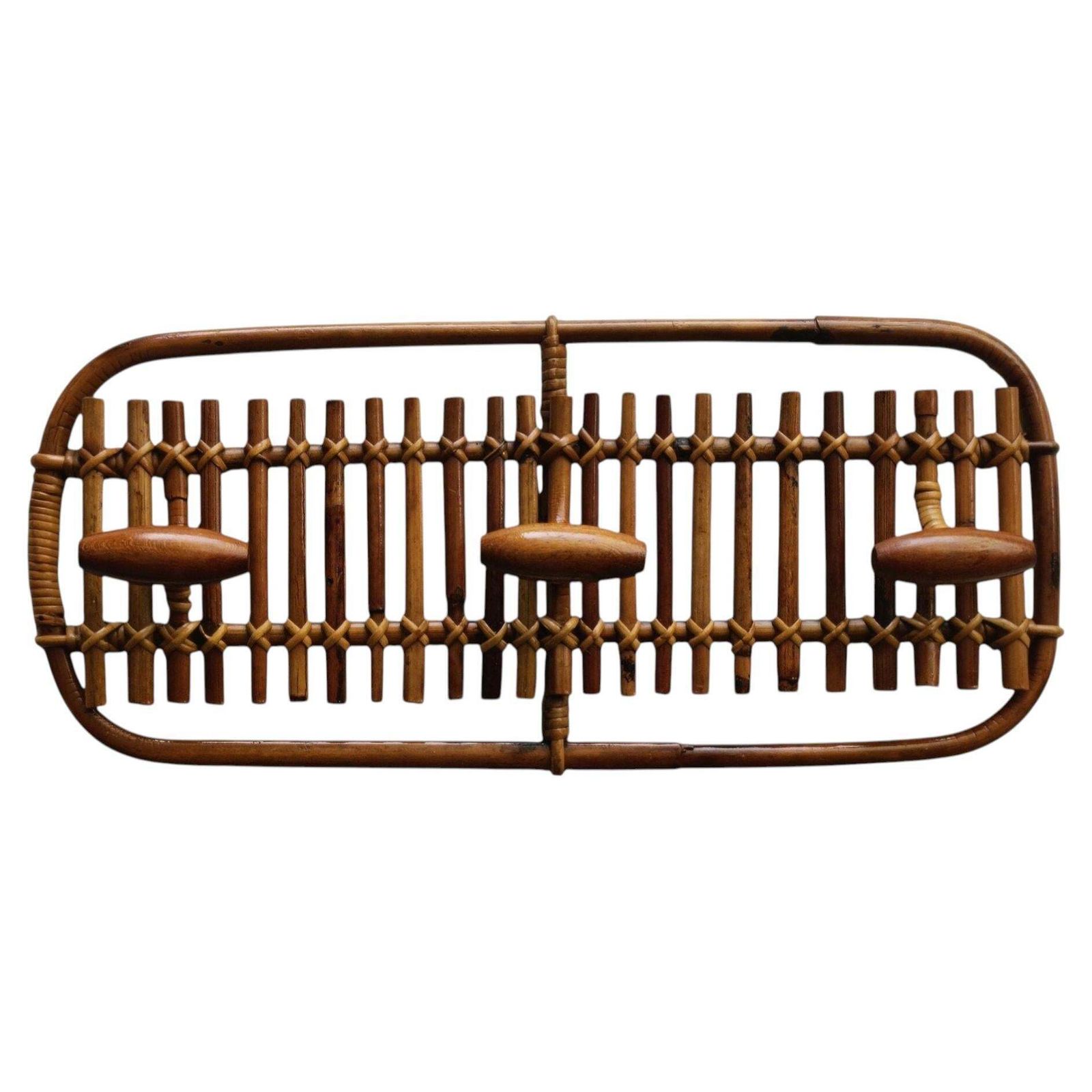 Olaf Von Bohr For Bonacina Wall Hanger In Bamboo And Rattan, Italy 196