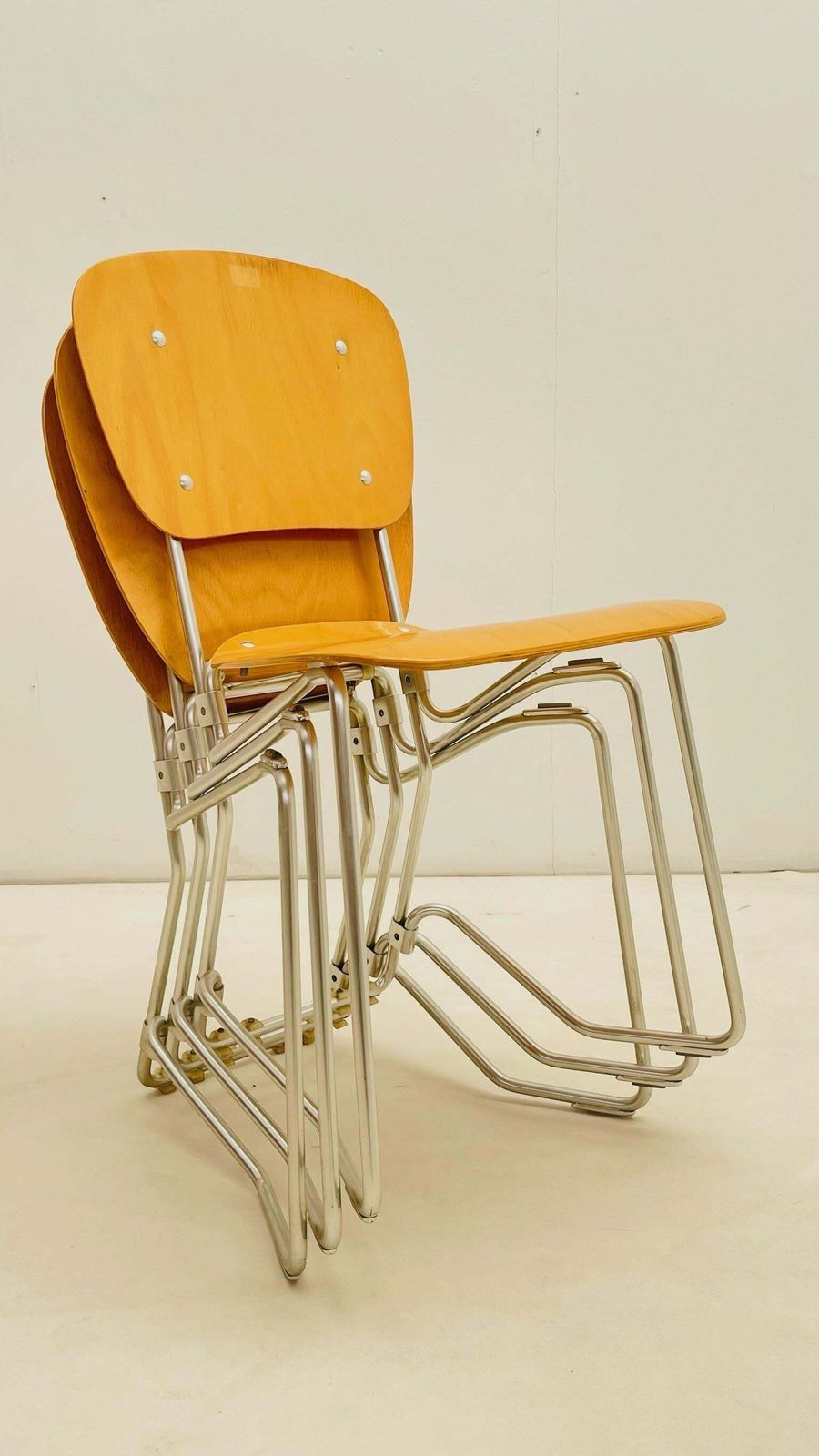 4016.0 Set Of 10 Aluflex Stacking Chairs By Armin Wirth For Ph. Zieringer Kg photo