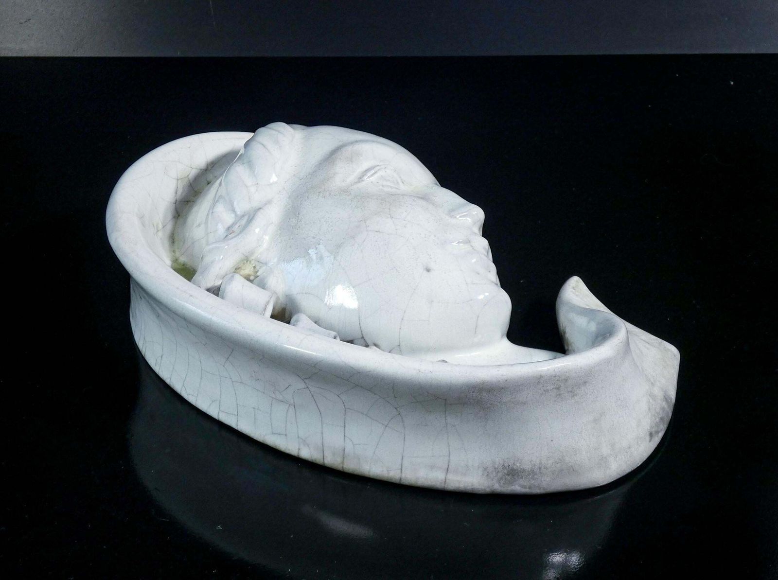 Ceramic Sculpture, M. Andersen (?), Face Of A Woman With Braid. Denmark photo vinterior