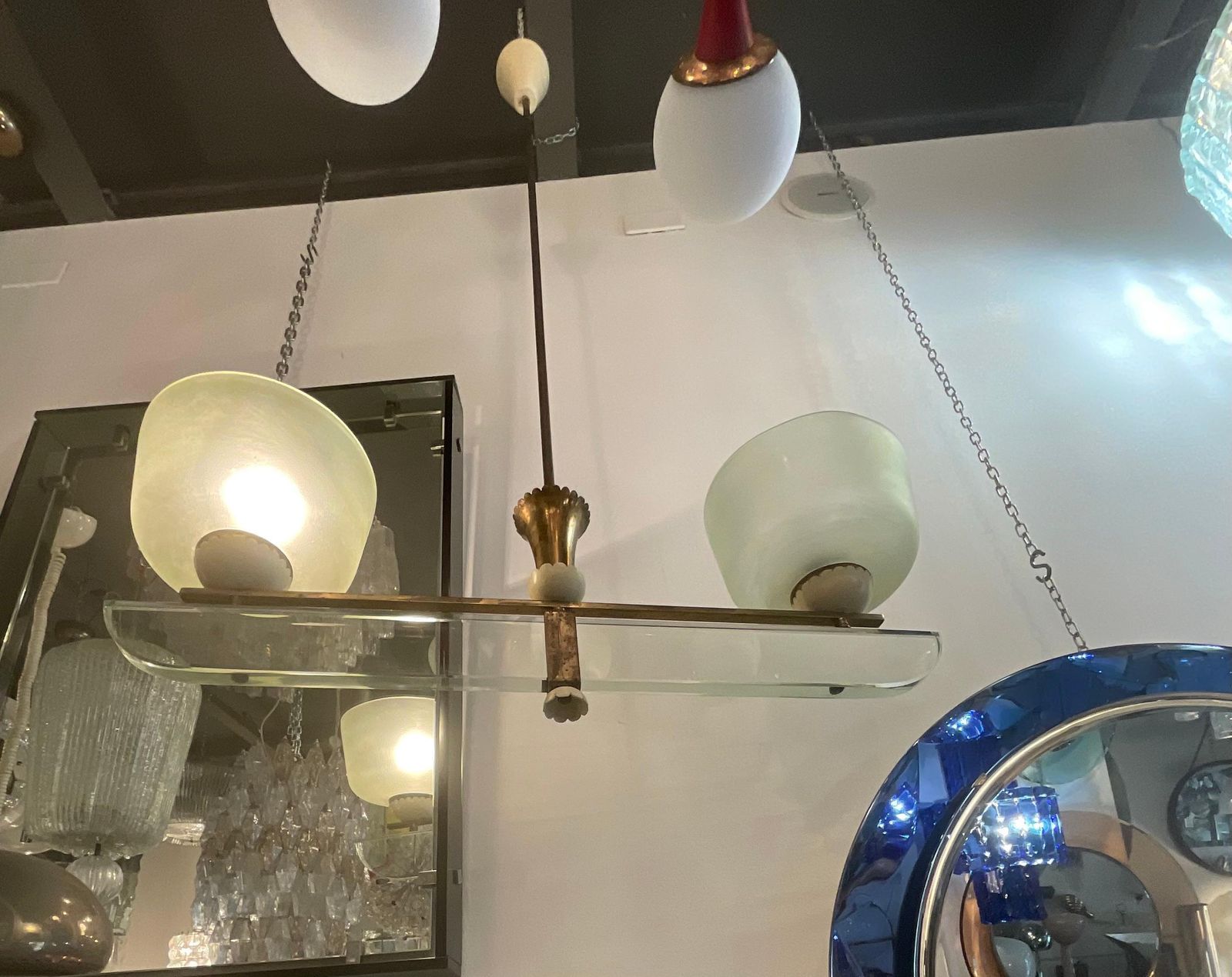 Pietro Chiesa   Fontanarte   2 Light Chandelier   Made In Italy 1950s photo furniture
