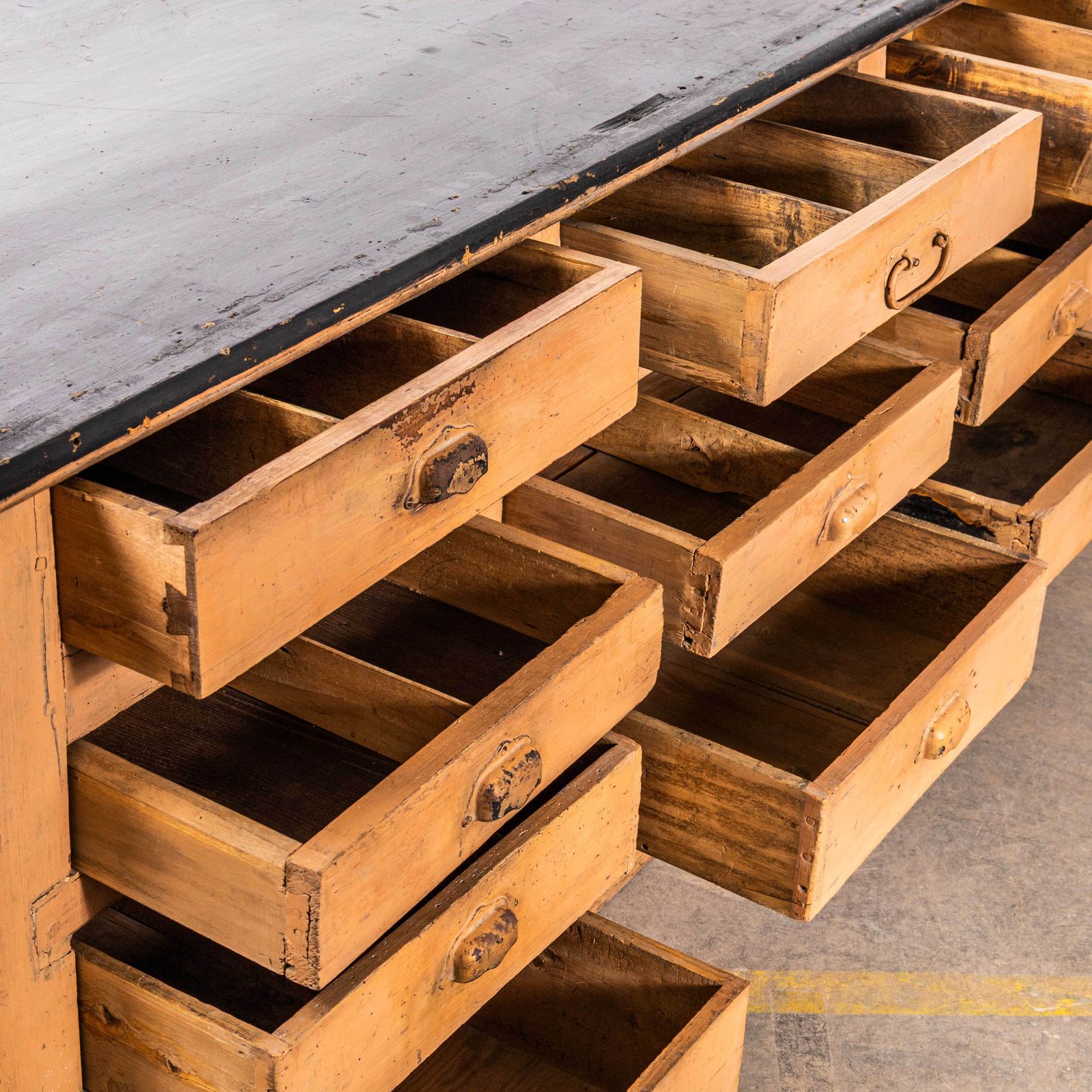 1930's Exceptional Very Large French Four Metre Bank Of Drawers photo furniture