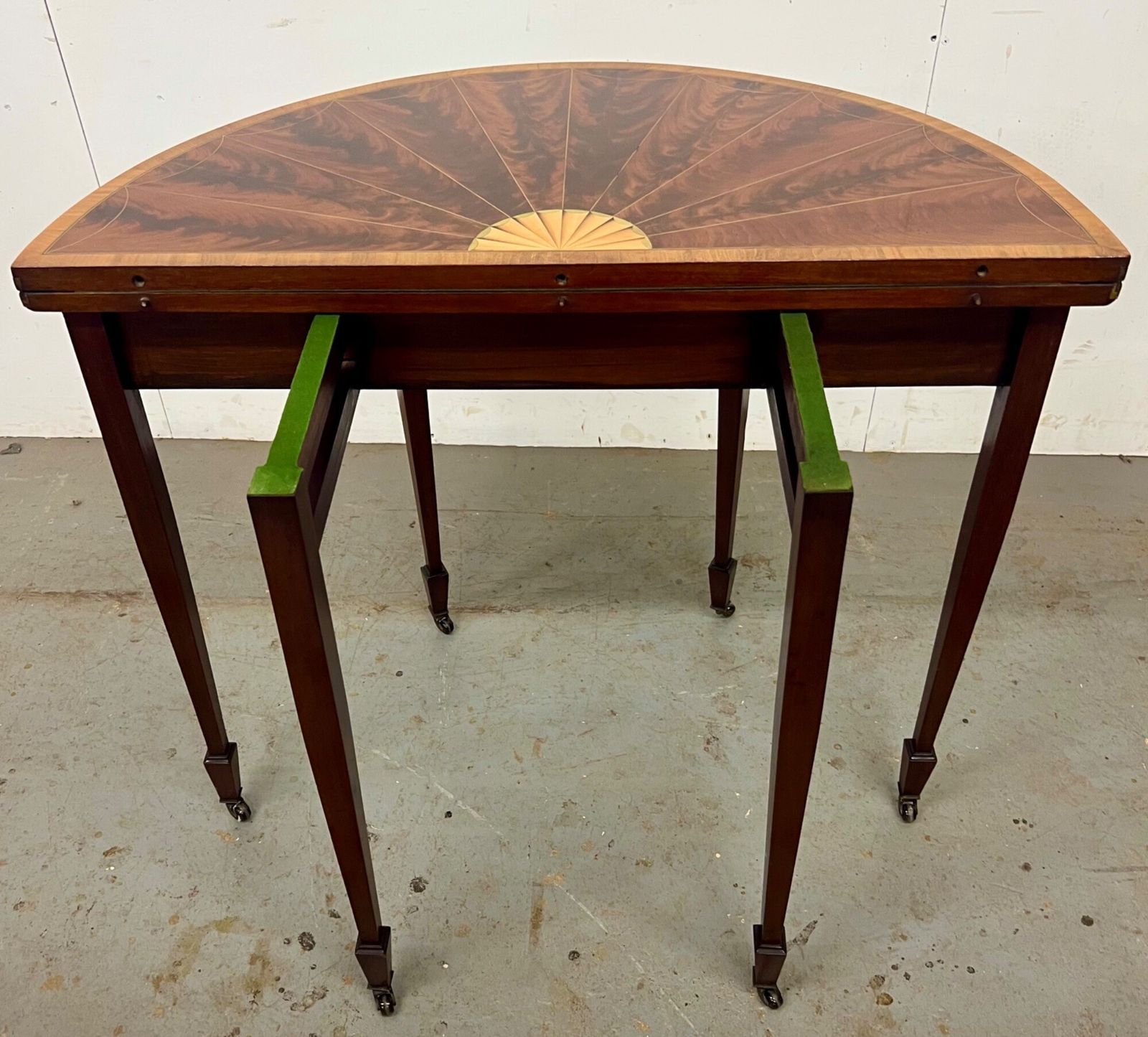 photo furniture Attractive Sheraton Revival Inlaid Card Or Console Table