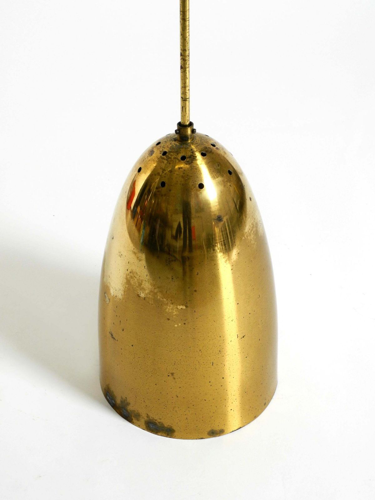 photo buy Hoogte verstelbare mid-century modern messing hanglamp