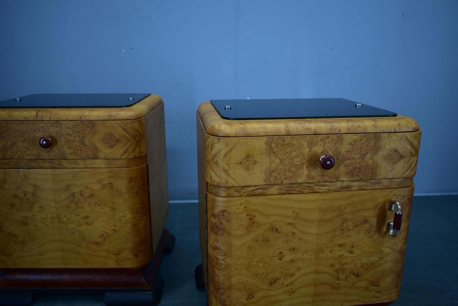 1938s Pair Of Art Deco Bedside Tables, Czechoslovakia photo 1183.0