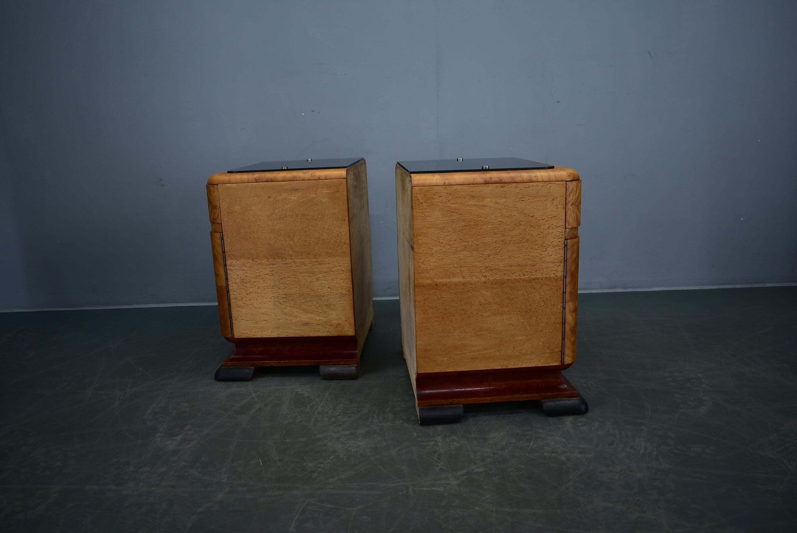 photo for sale 1938s Pair Of Art Deco Bedside Tables, Czechoslovakia